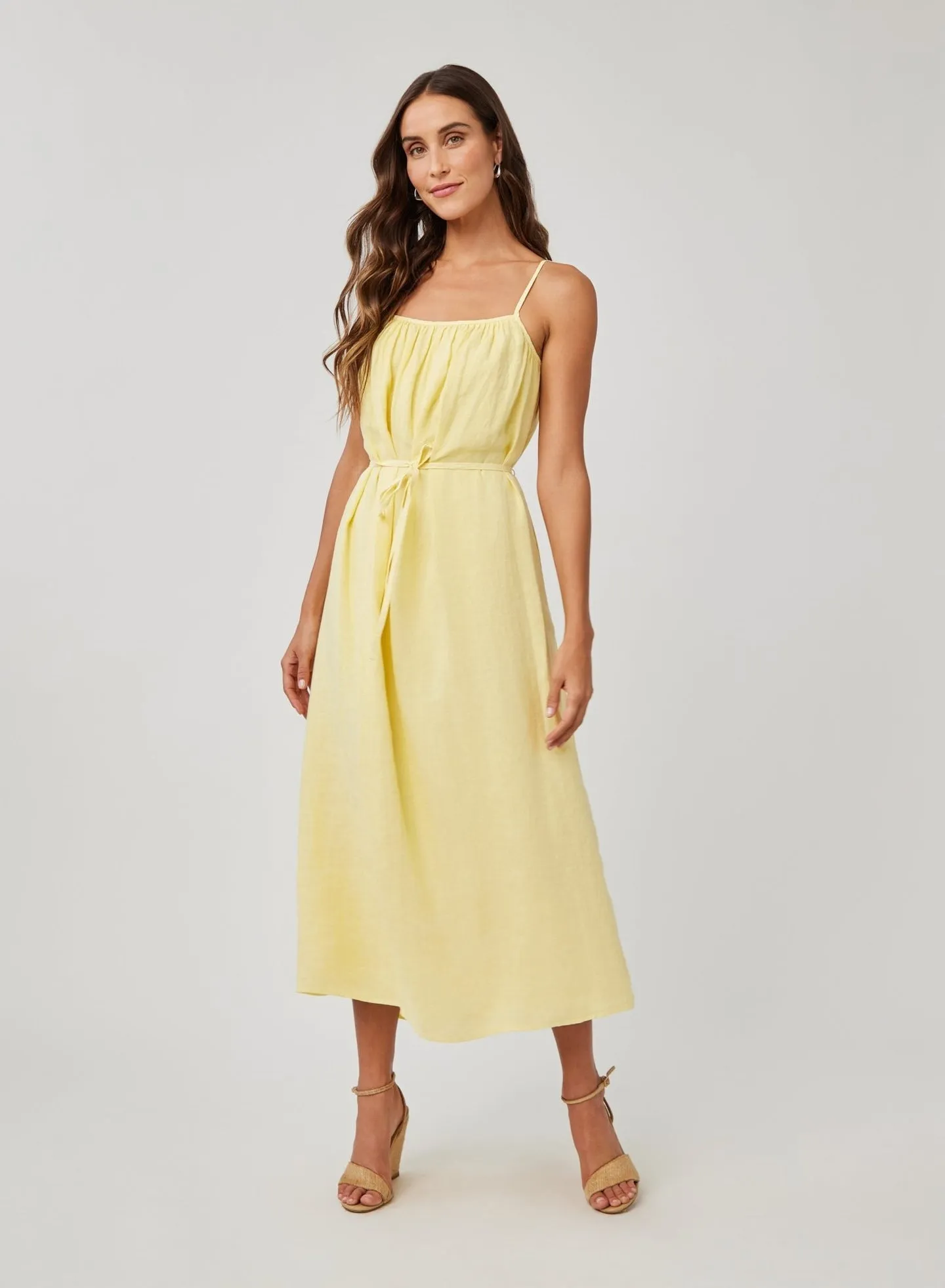 SHIRRED CAMI MAXI DRESS