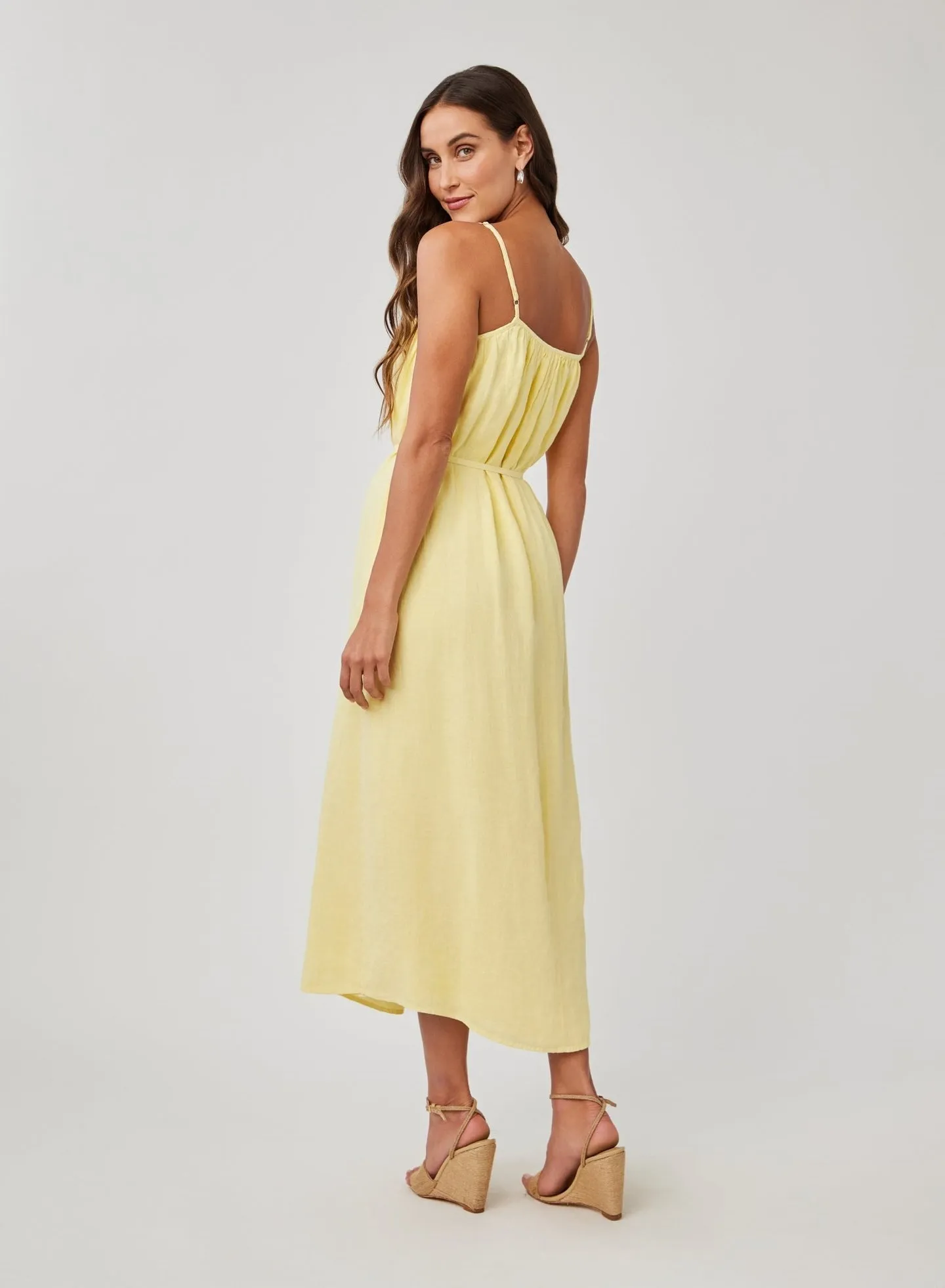 SHIRRED CAMI MAXI DRESS
