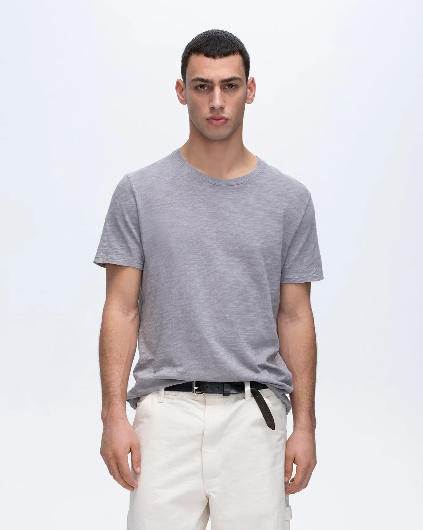 Slub Jersey Chroma Wash Short Sleeve Crew Neck Tee - Shark