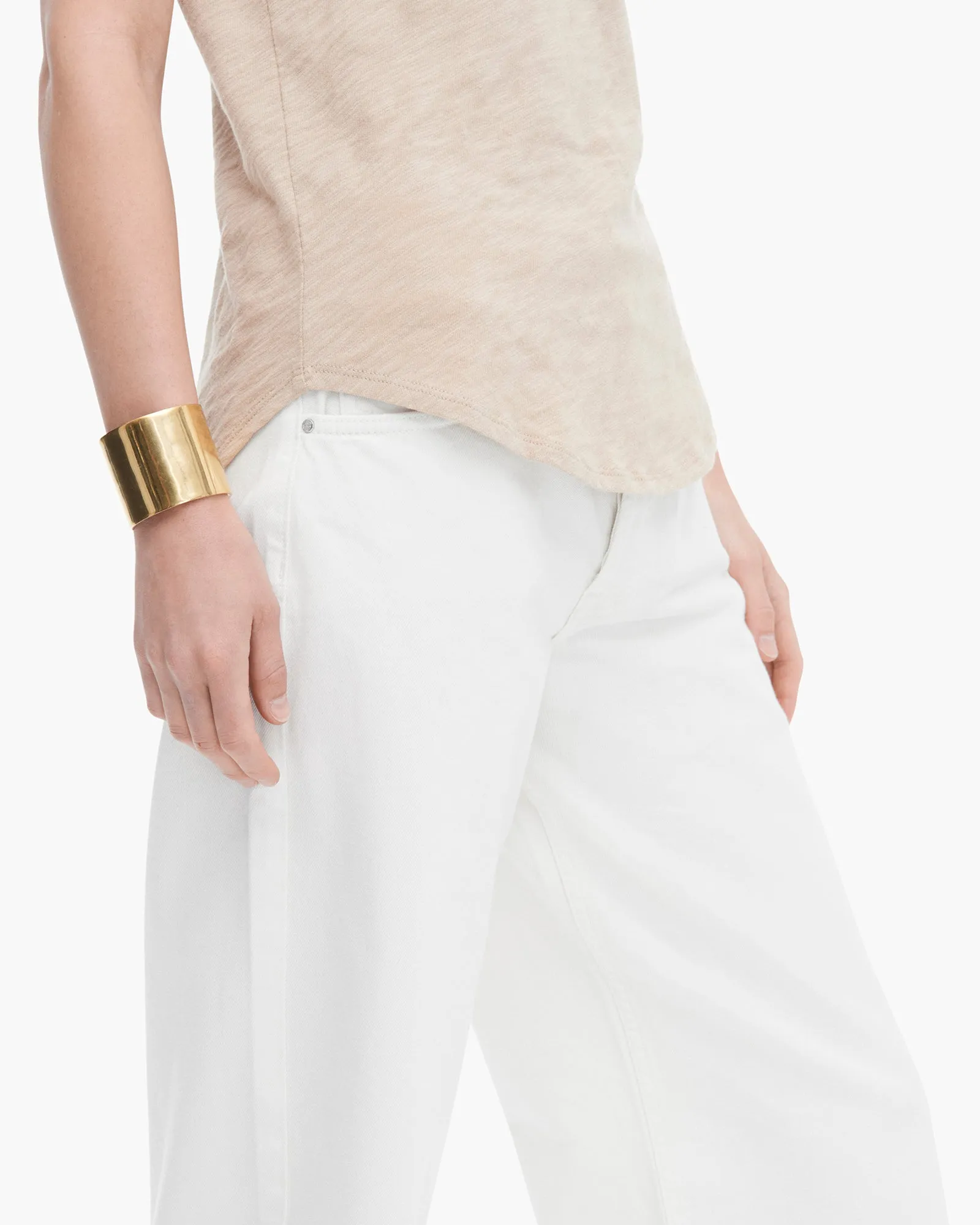 Slub Jersey Classic Short Sleeve V-Neck Tee - Dune