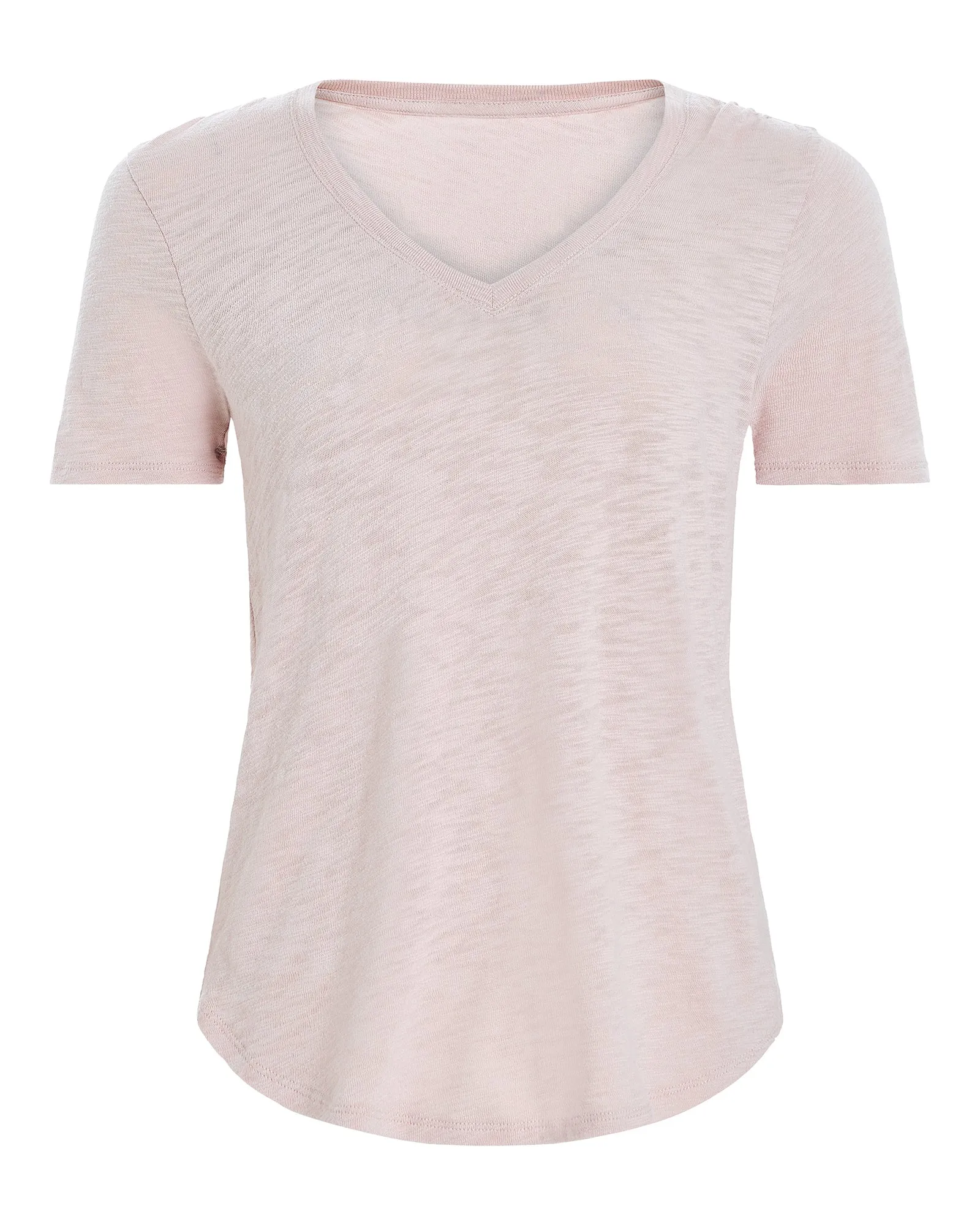 Slub Jersey Classic Short Sleeve V-Neck Tee - English Rose
