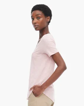 Slub Jersey Classic Short Sleeve V-Neck Tee - English Rose
