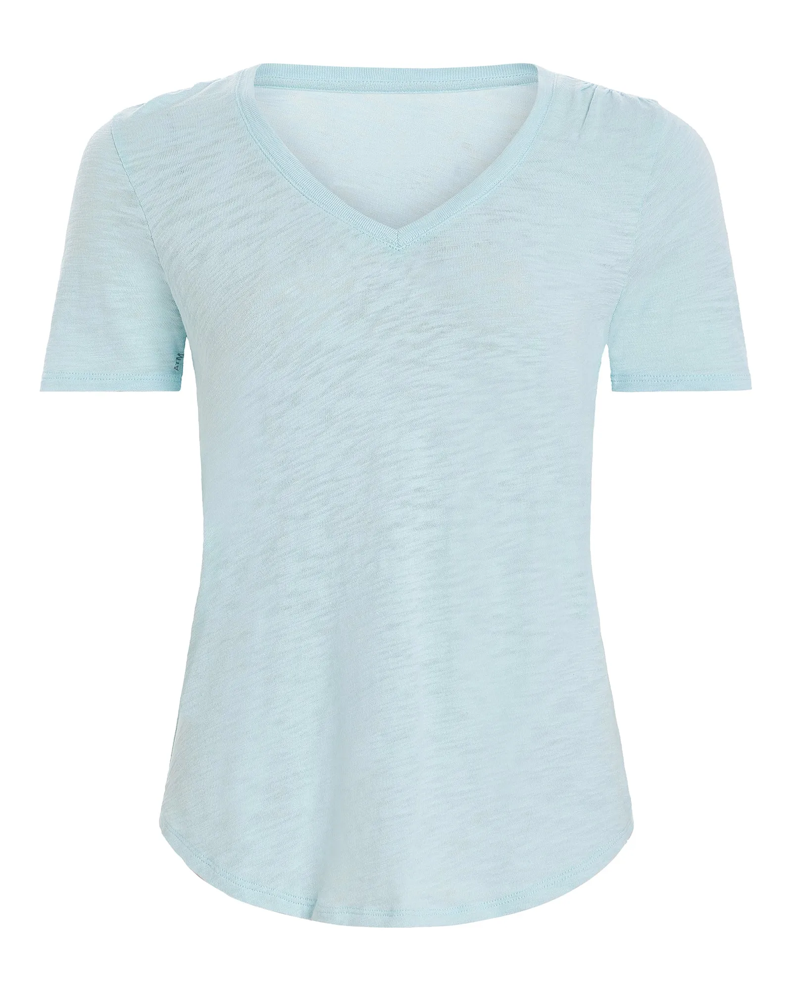 Slub Jersey Classic Short Sleeve V-Neck Tee - Ocean Blue
