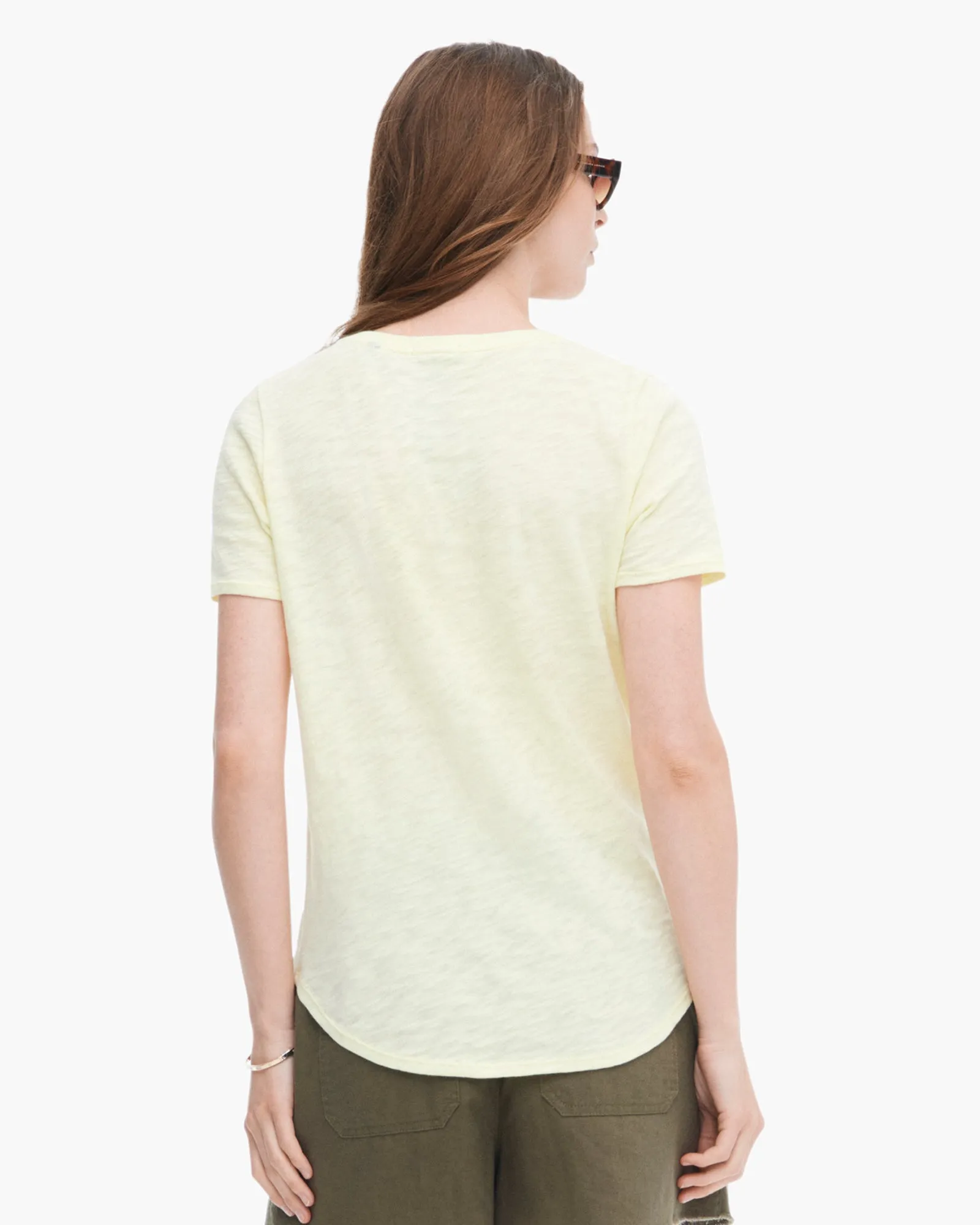 Slub Jersey Classic Short Sleeve V-Neck Tee - Tender Yellow