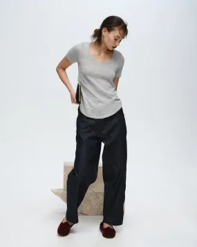 Slub Jersey Classic V-Neck Tee - Heather Grey