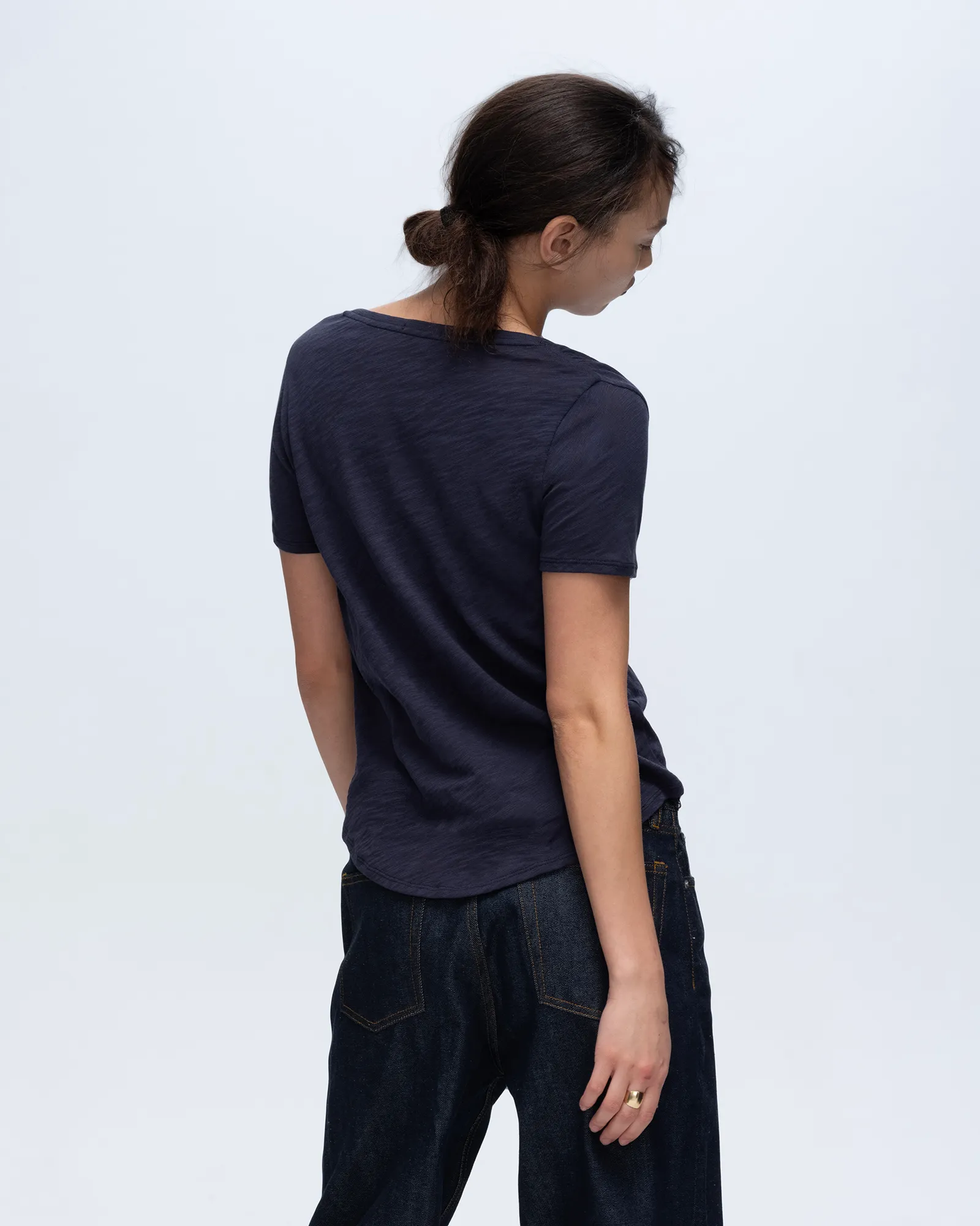 Slub Jersey Classic V-Neck Tee - Midnight