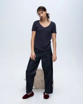 Slub Jersey Classic V-Neck Tee - Midnight