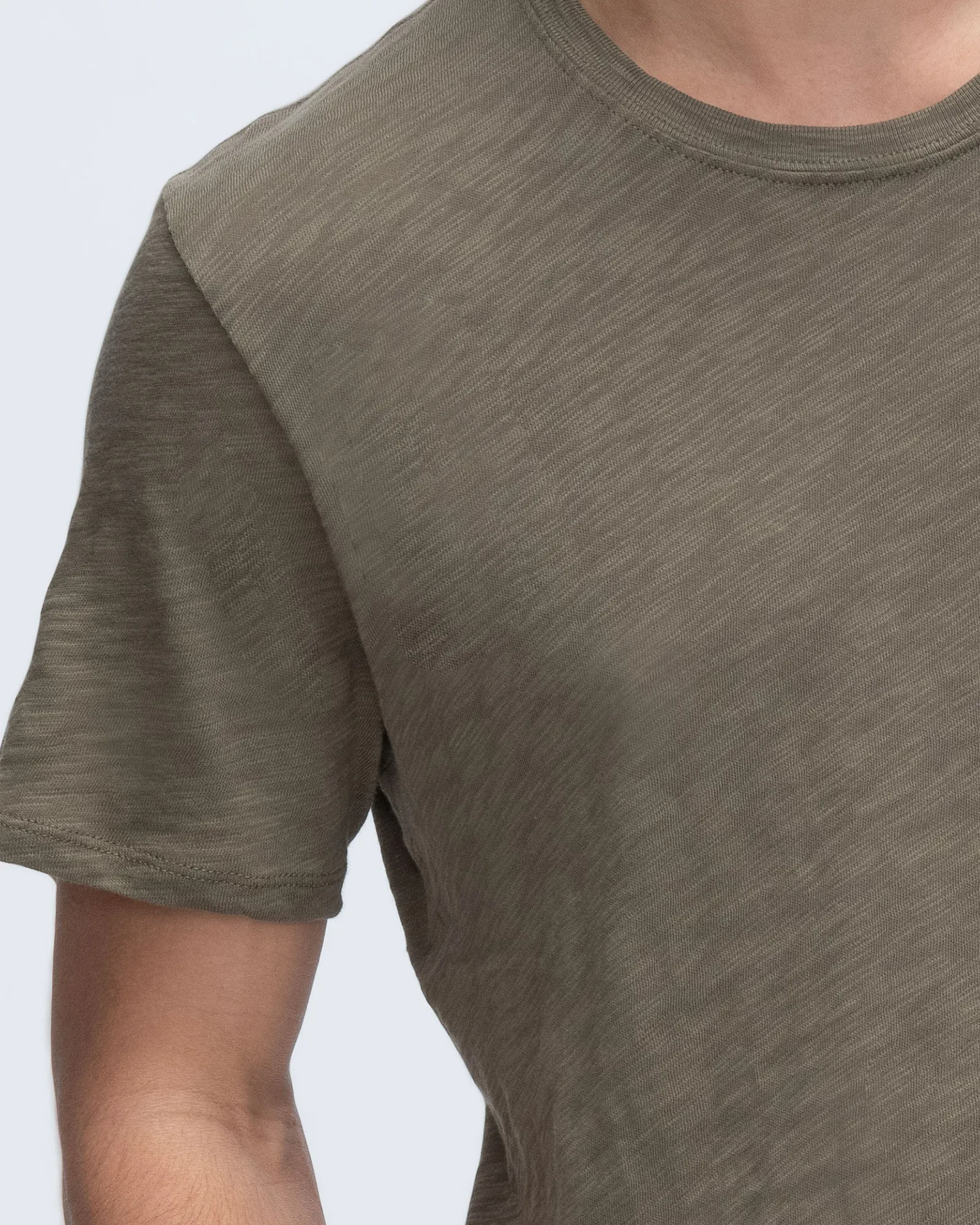 Slub Jersey Crew Neck Tee - Army