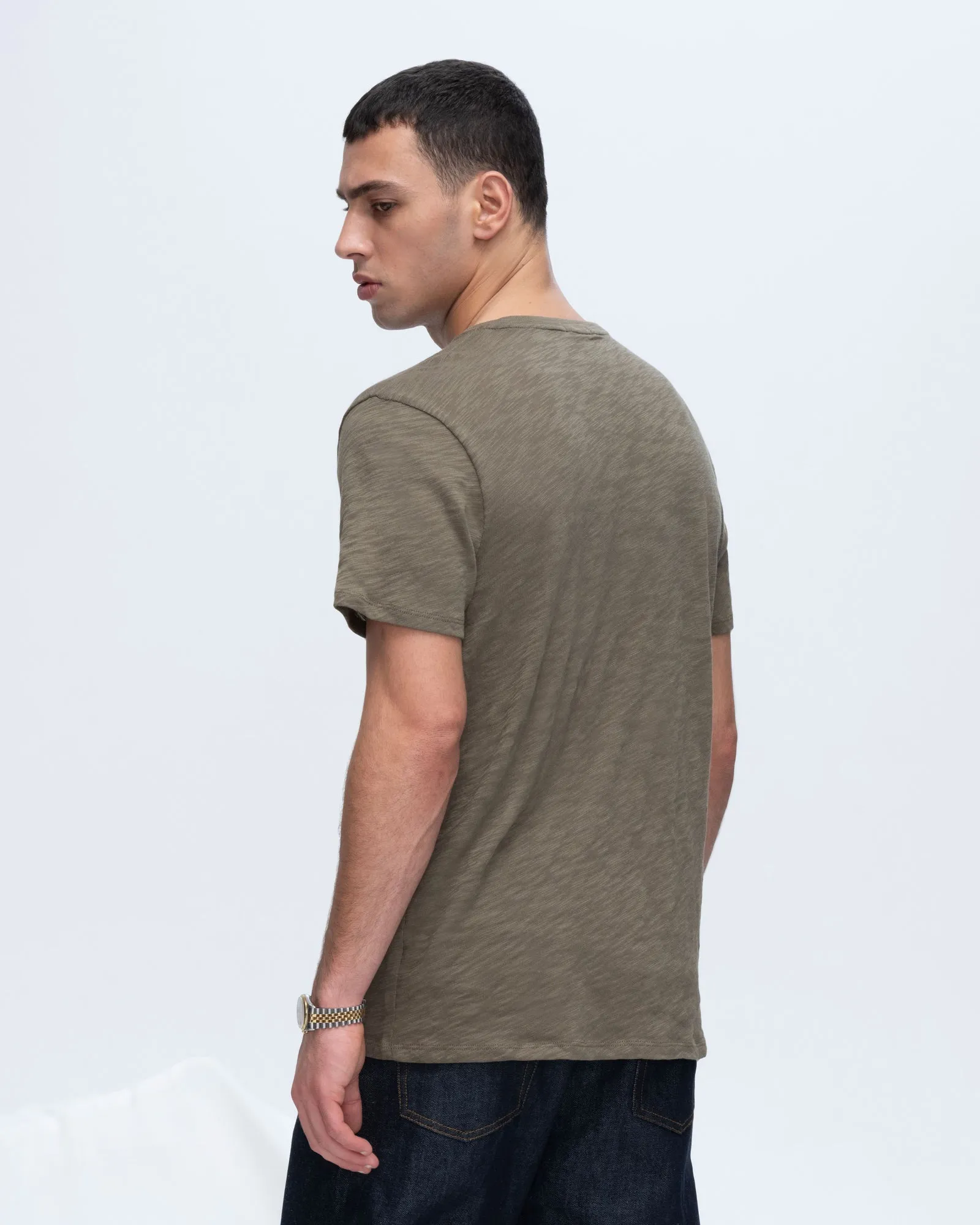 Slub Jersey Crew Neck Tee - Army