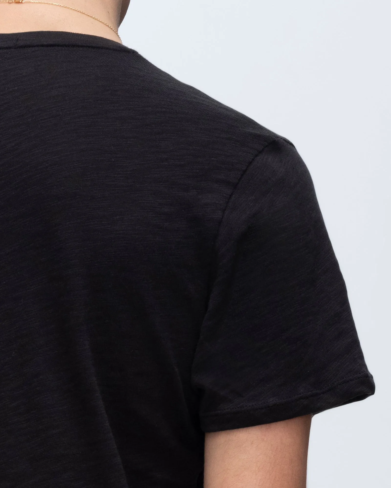 Slub Jersey Crew Neck Tee - Black