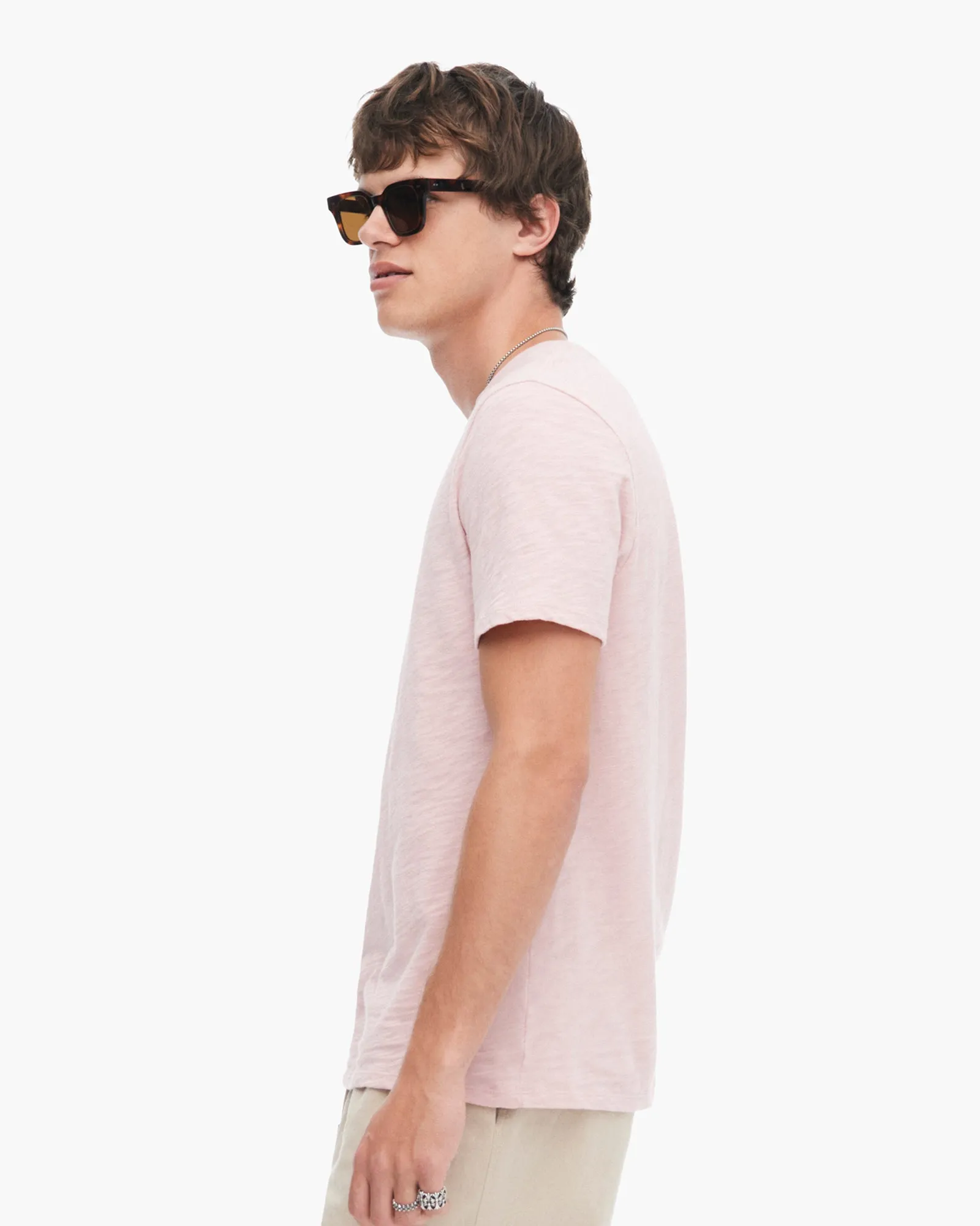 Slub Jersey Crew Neck Tee - English Rose