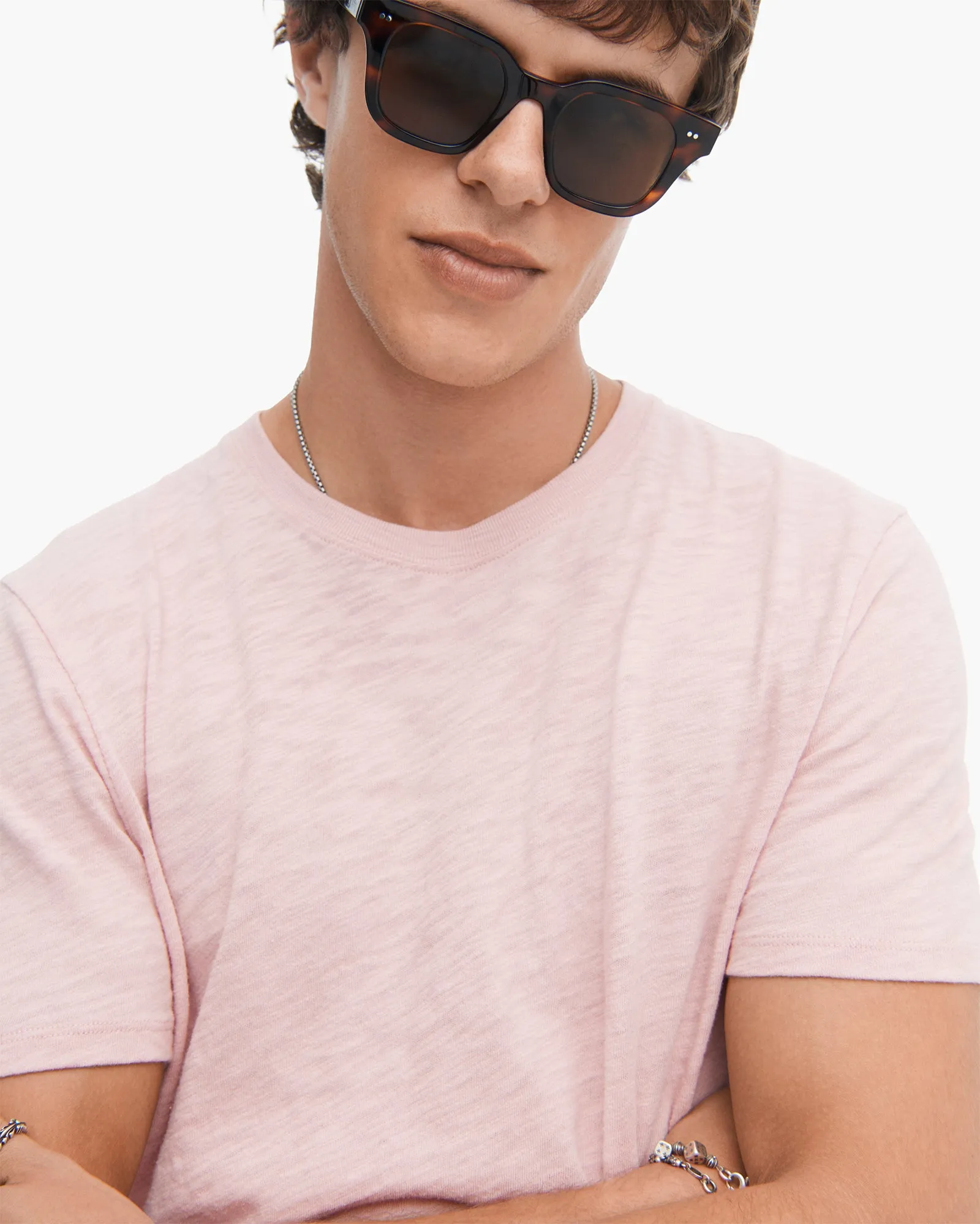 Slub Jersey Crew Neck Tee - English Rose