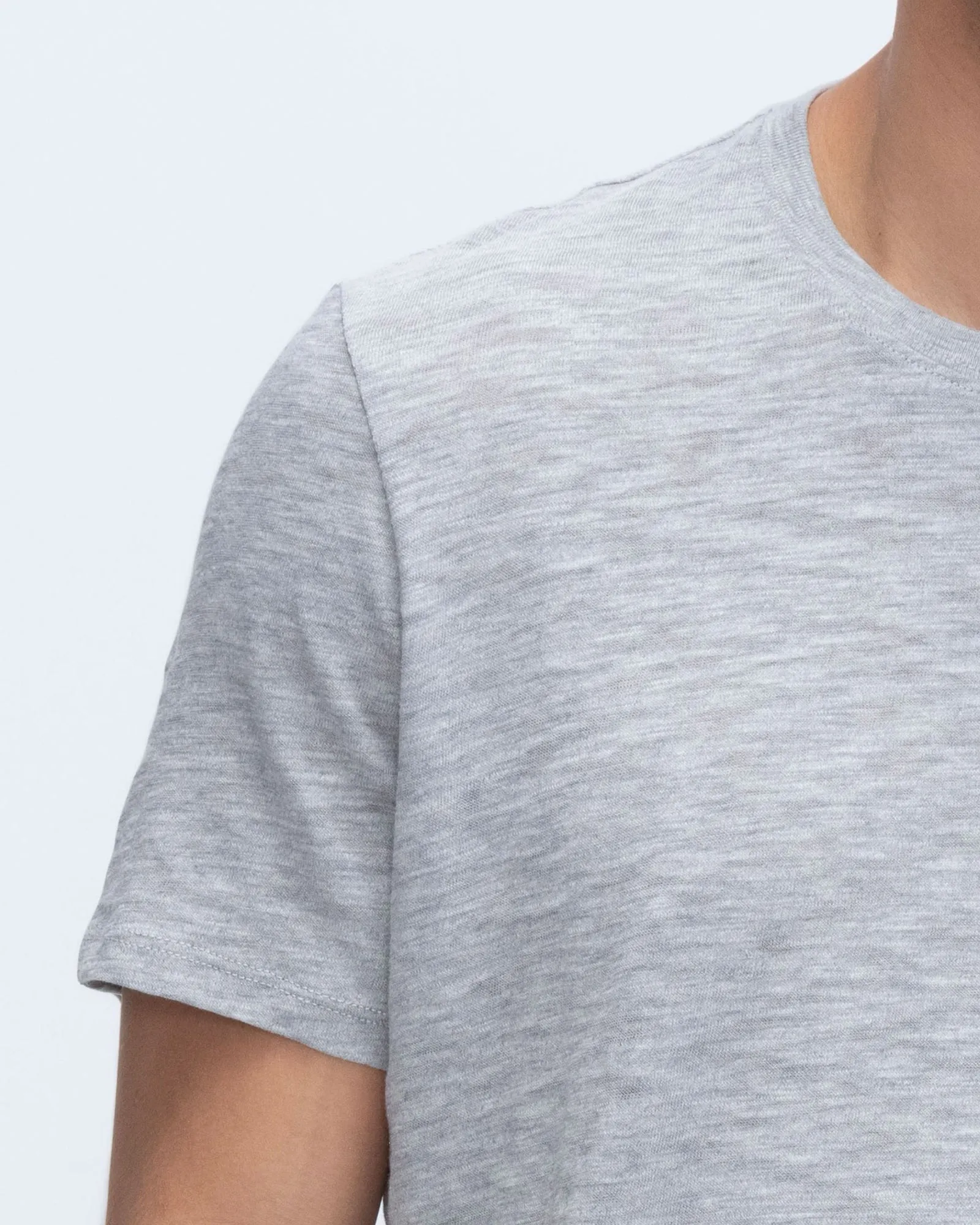 Slub Jersey Crew Neck Tee - Heather Grey