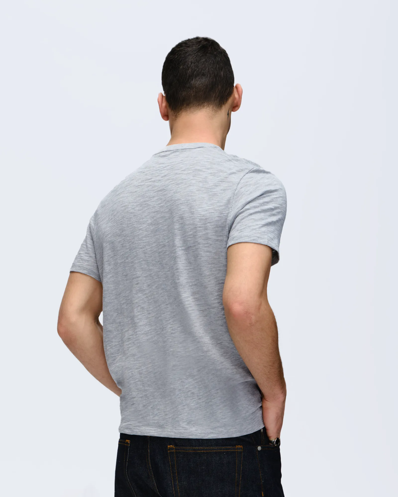 Slub Jersey Crew Neck Tee - Heather Grey