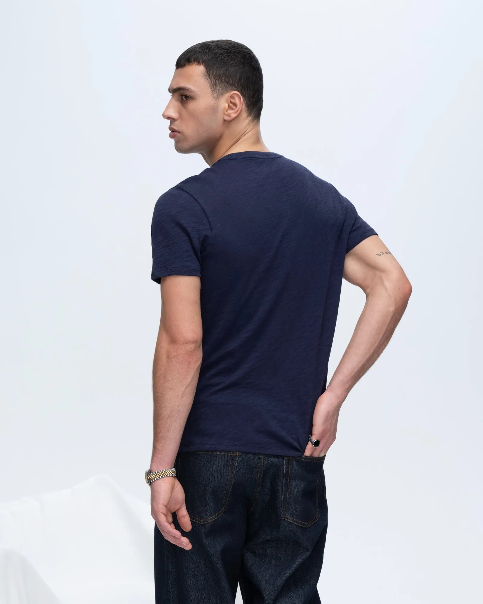 Slub Jersey Crew Neck Tee - Midnight