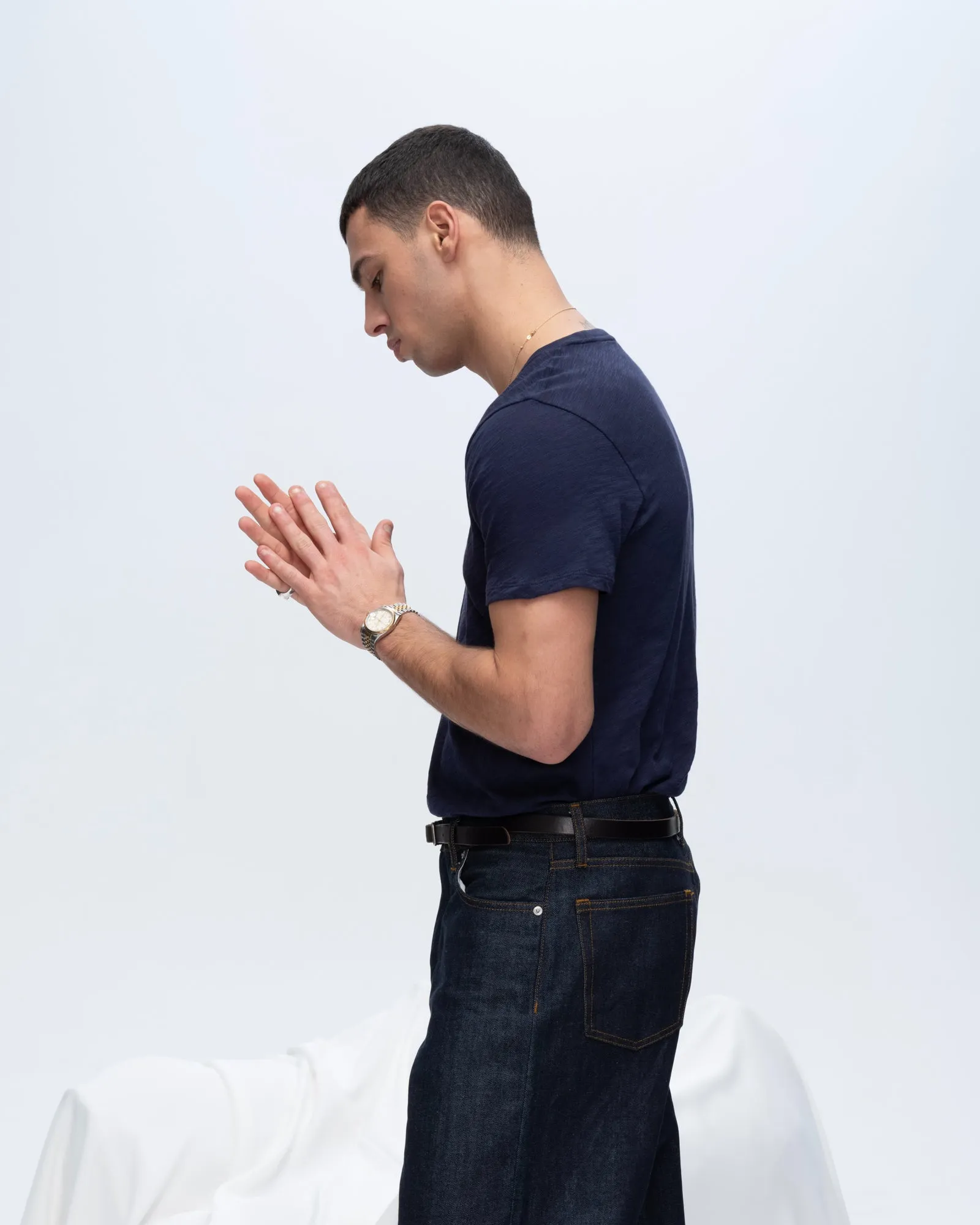 Slub Jersey Crew Neck Tee - Midnight