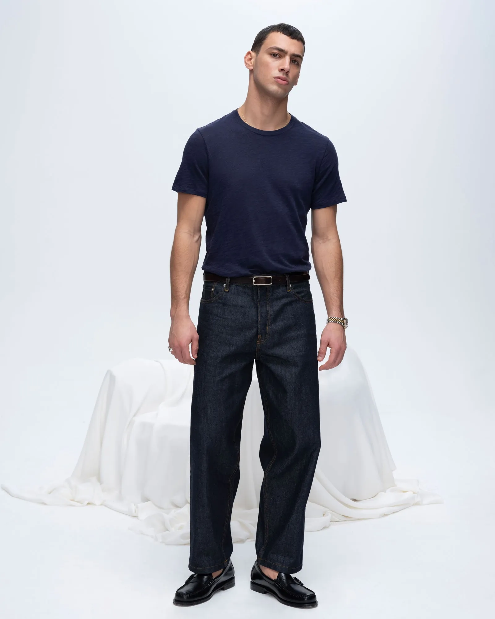 Slub Jersey Crew Neck Tee - Midnight