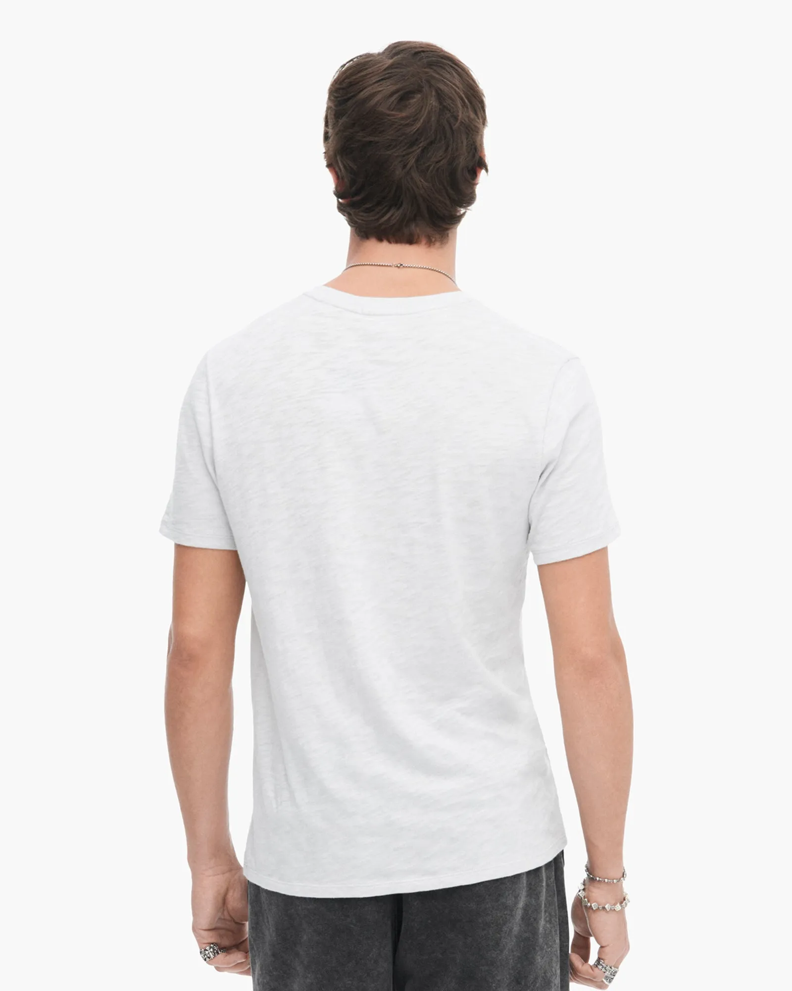 Slub Jersey Crew Neck Tee - Silver