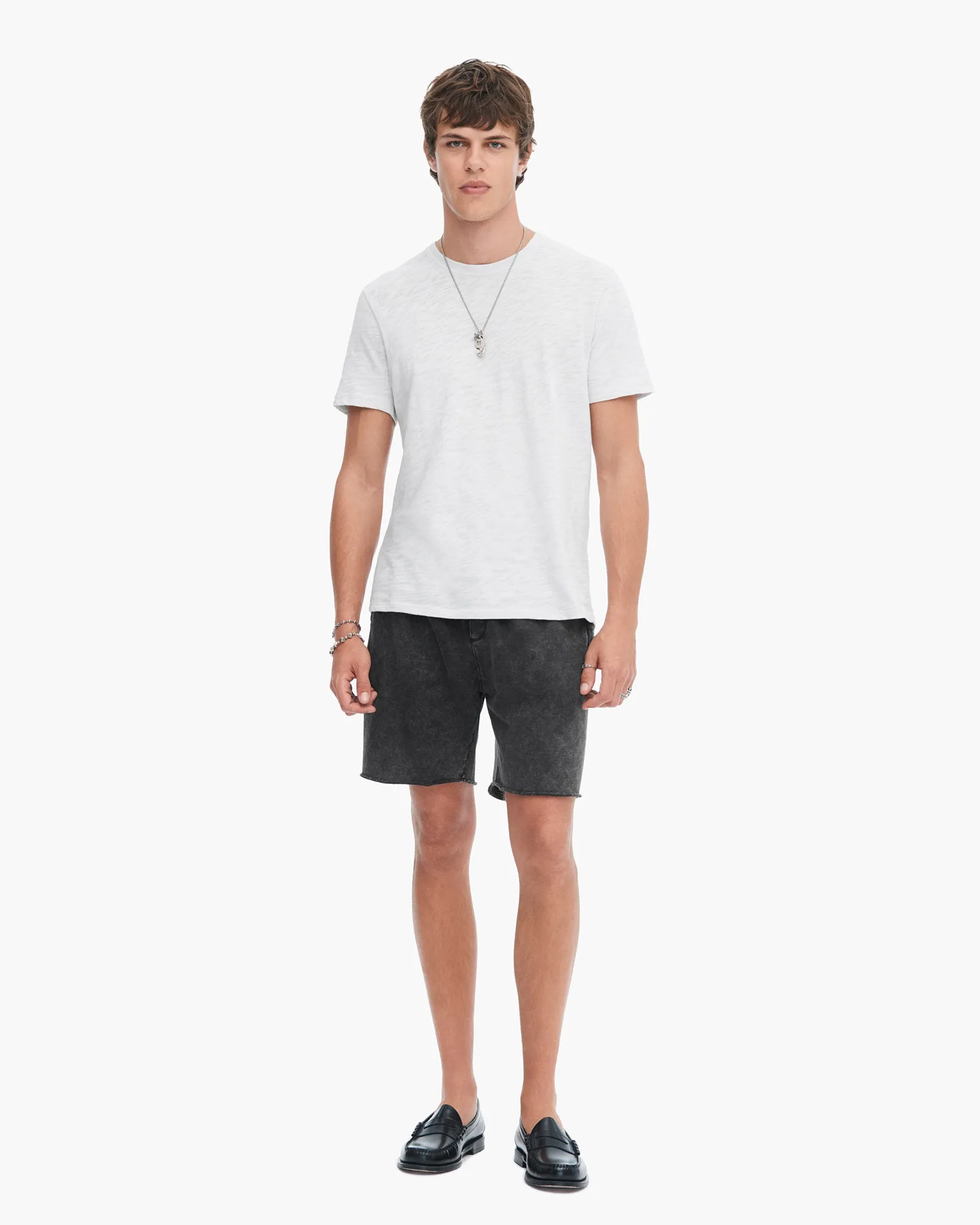 Slub Jersey Crew Neck Tee - Silver