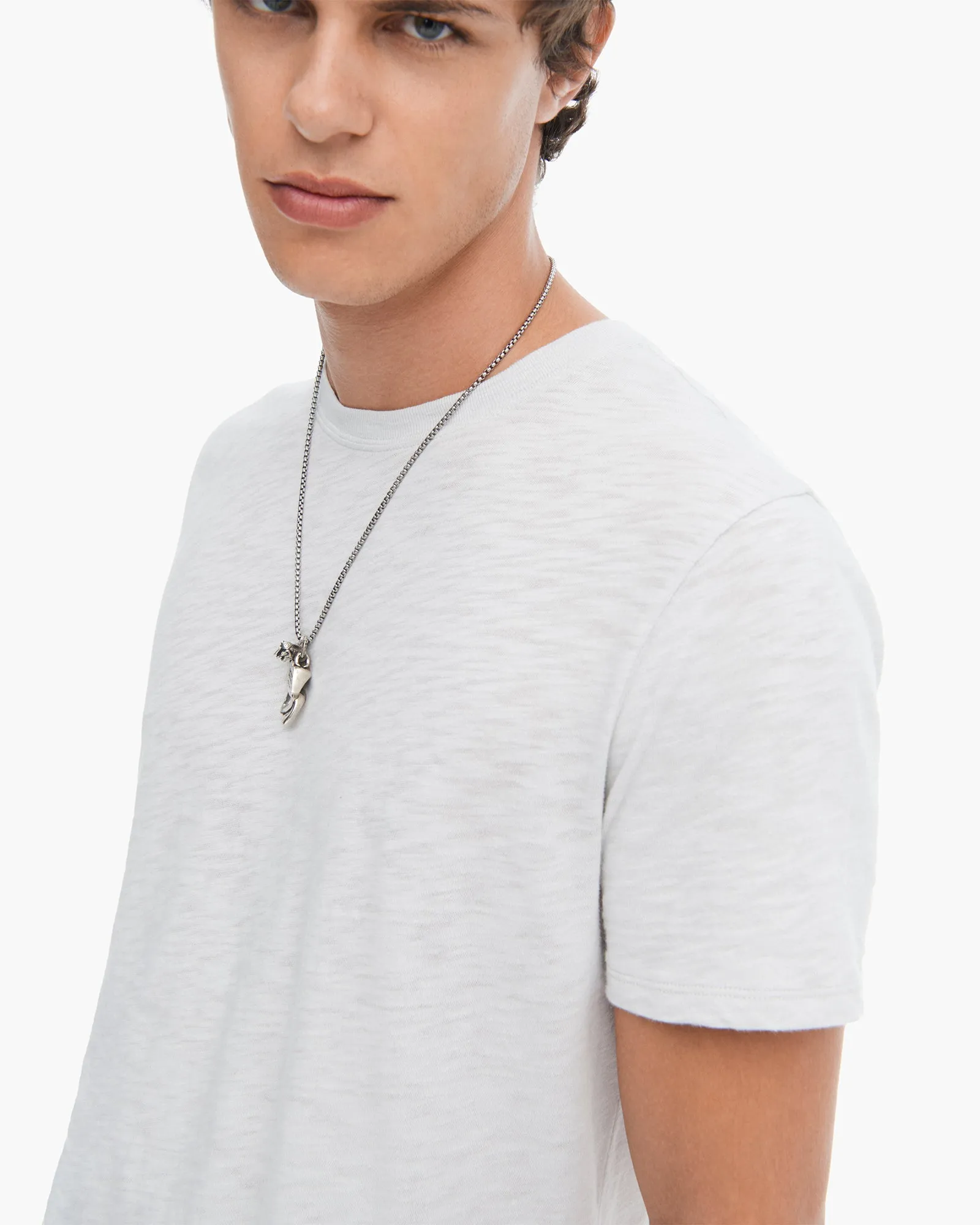 Slub Jersey Crew Neck Tee - Silver