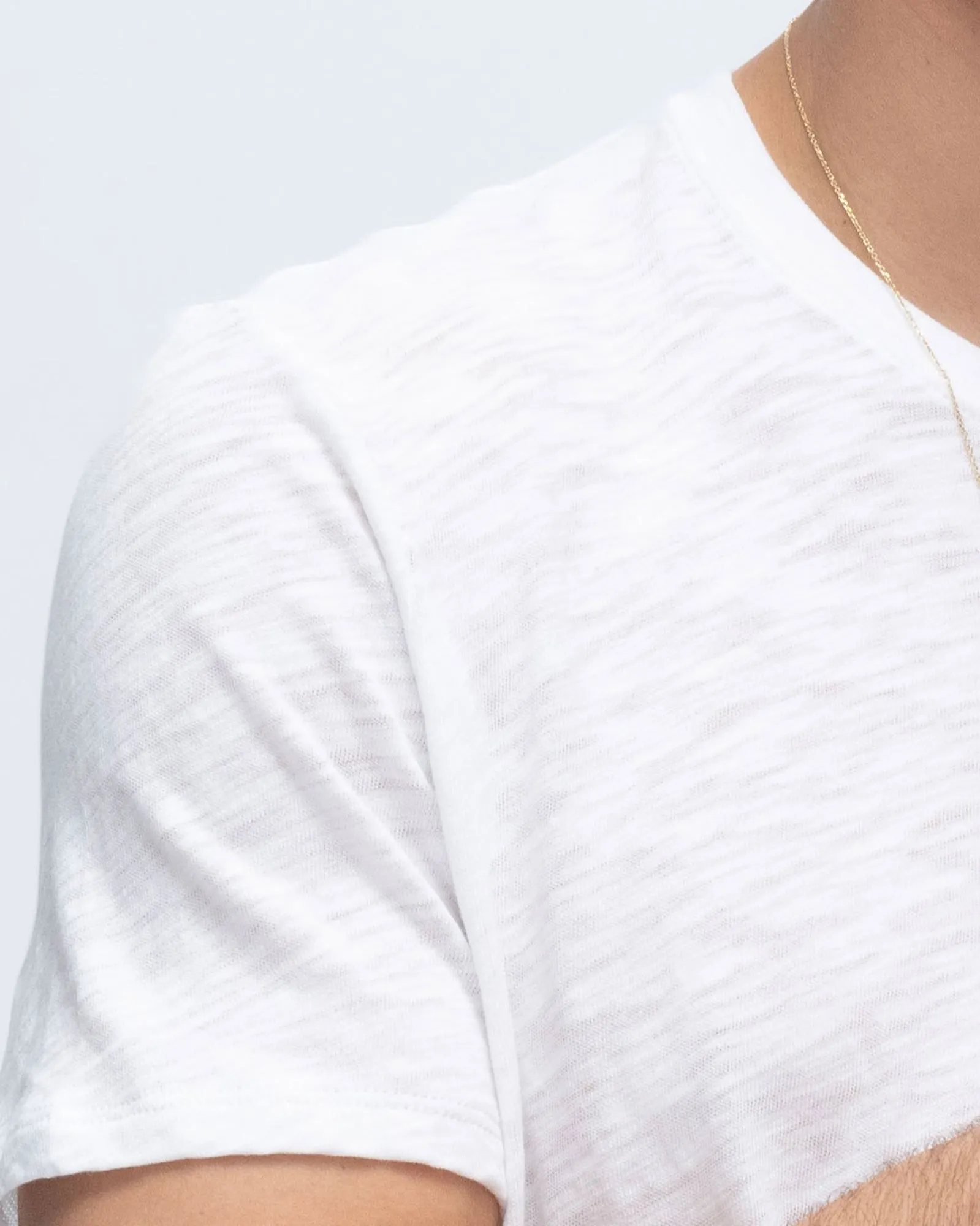 Slub Jersey Crew Neck Tee - White