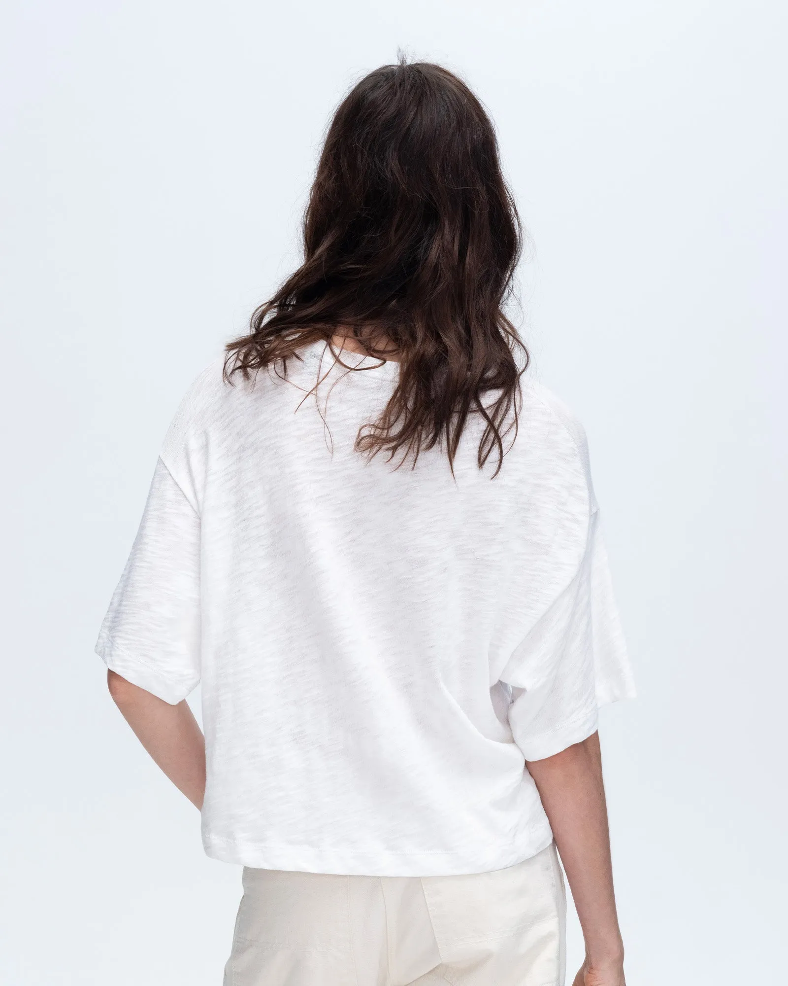 Slub Jersey Crew Neck Tee - White