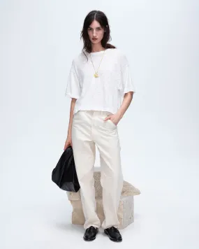 Slub Jersey Crew Neck Tee - White