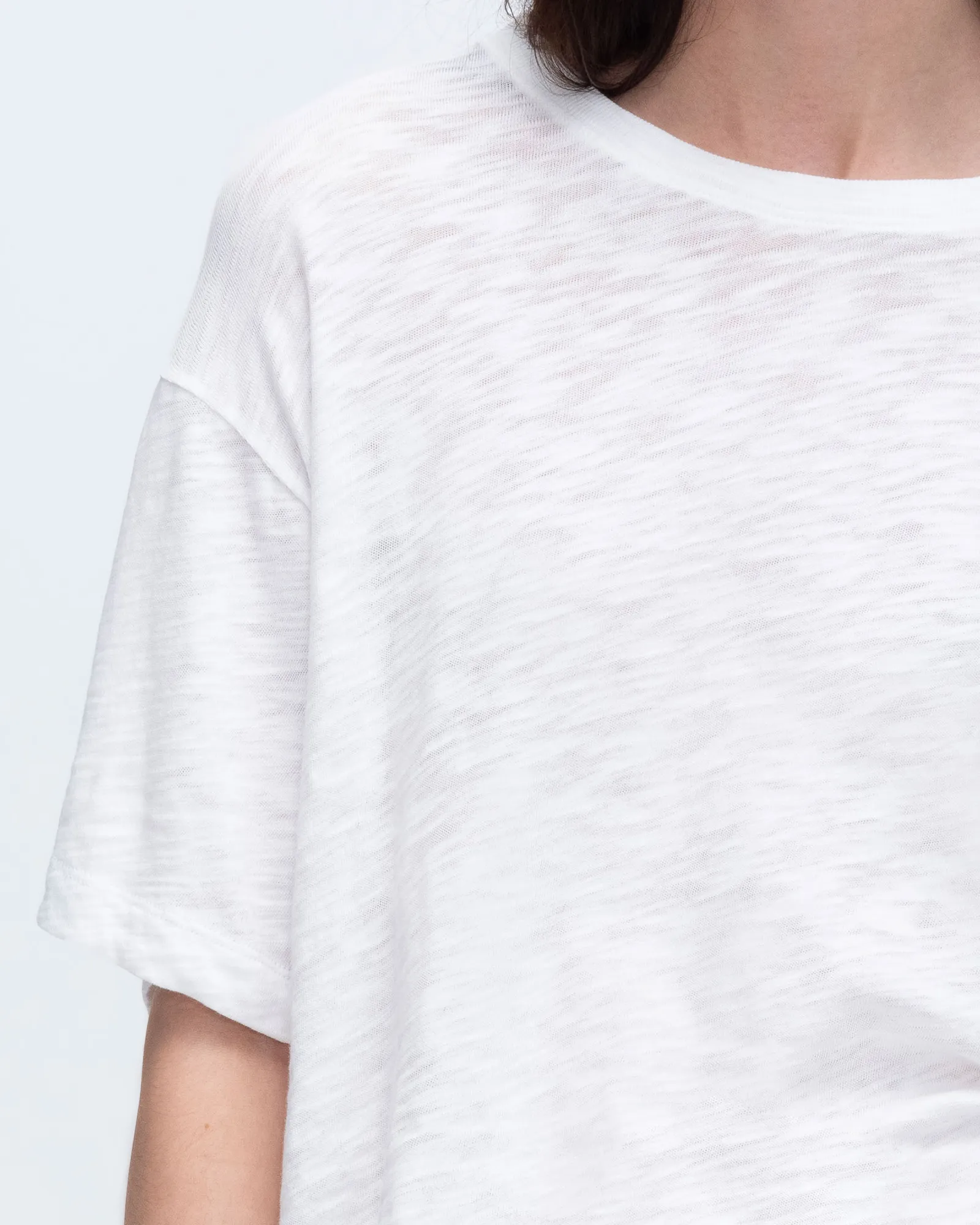 Slub Jersey Crew Neck Tee - White