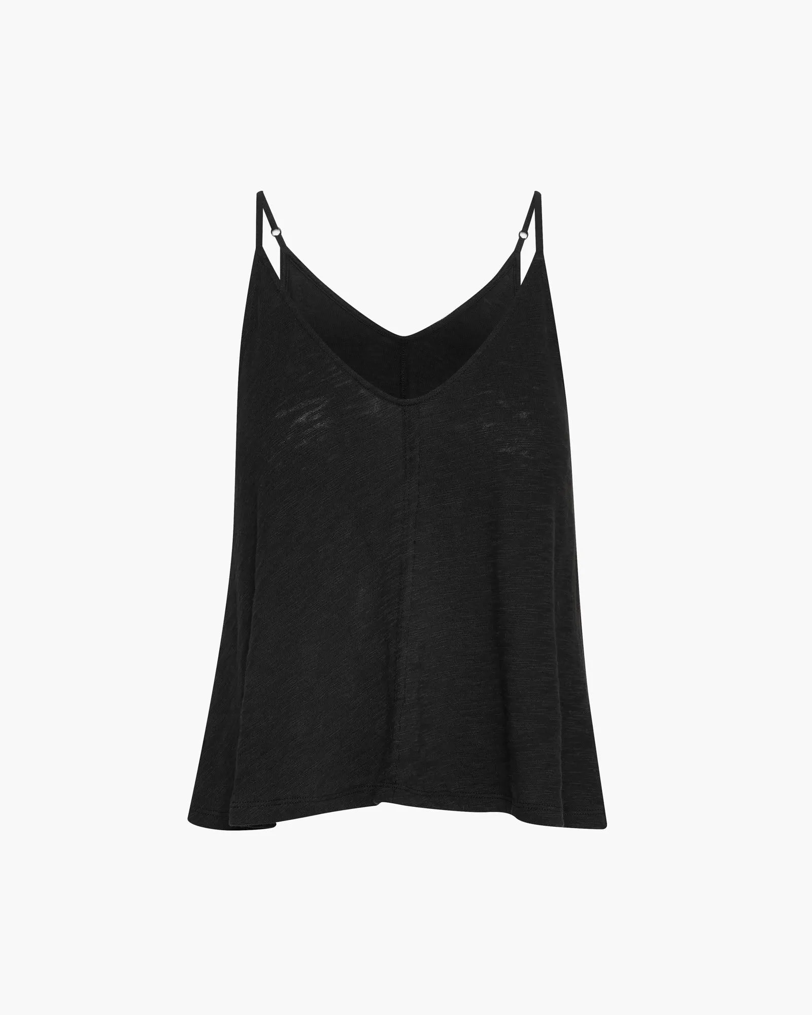 Slub Jersey Exposed Seam Tank Top - Black