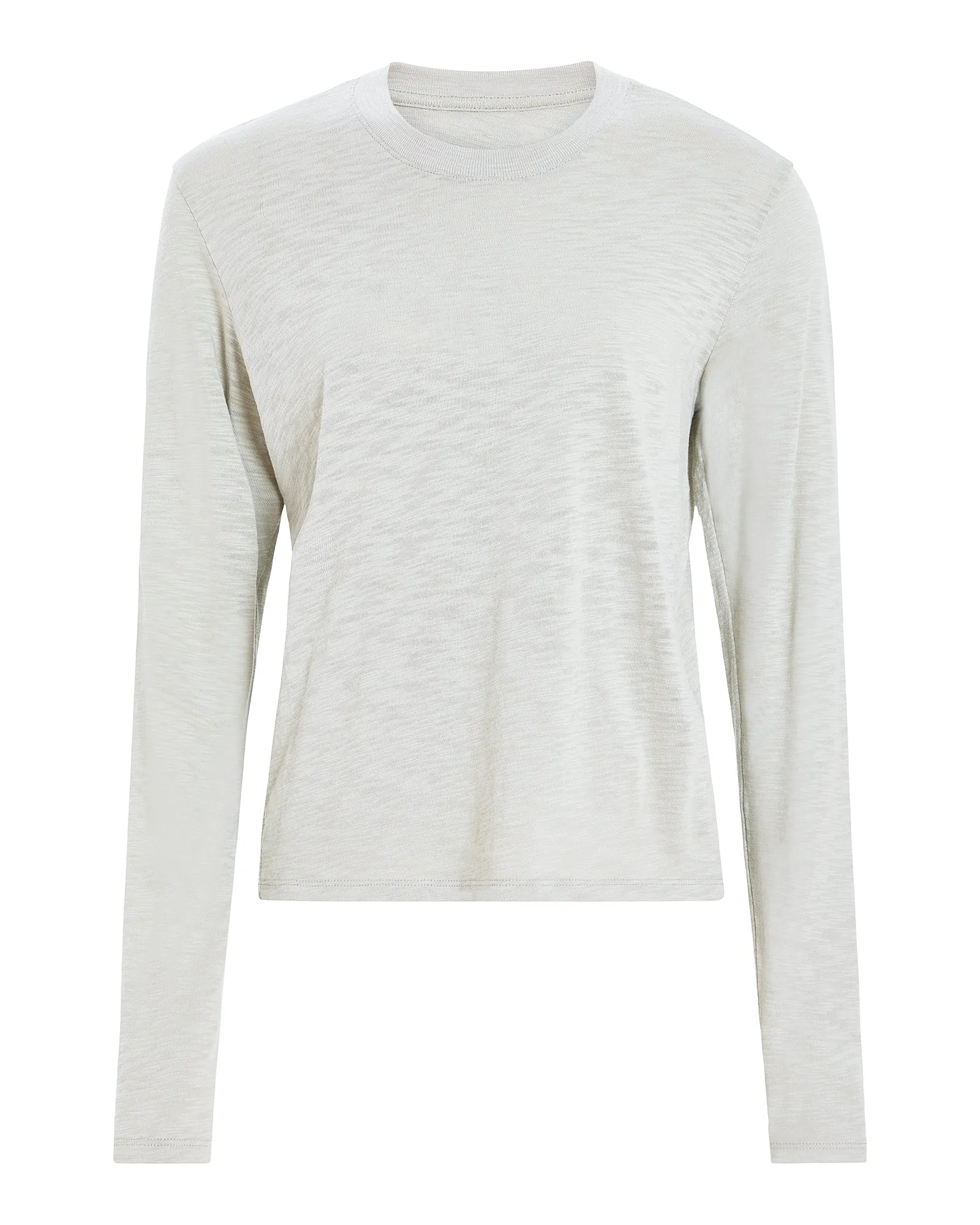 Slub Jersey Long Sleeve Crop Tee - Abbey Stone