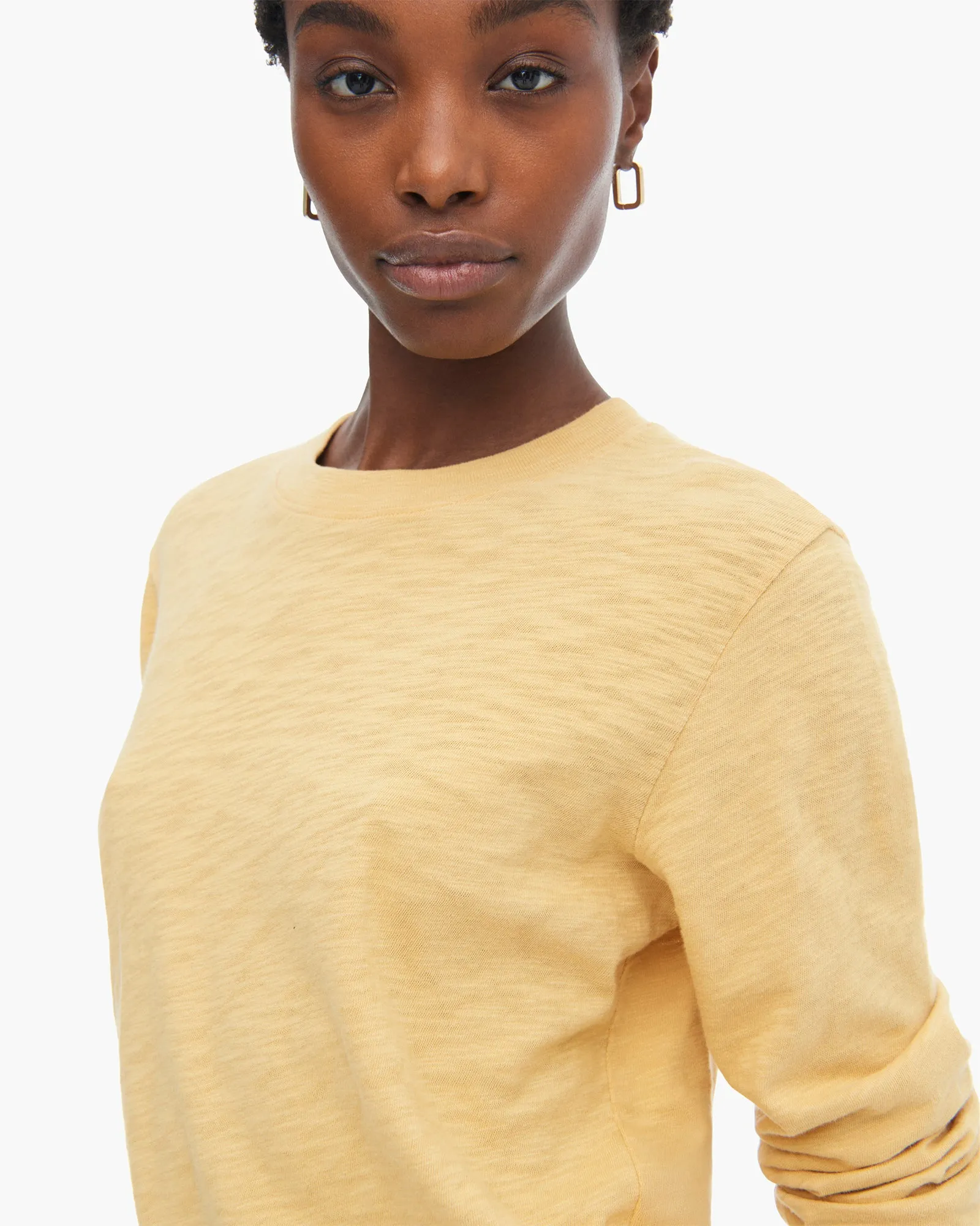 Slub Jersey Long Sleeve Crop Tee - Sunflower