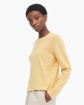 Slub Jersey Long Sleeve Crop Tee - Sunflower