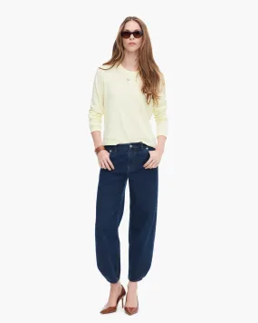 Slub Jersey Long Sleeve Crop Tee - Tender Yellow