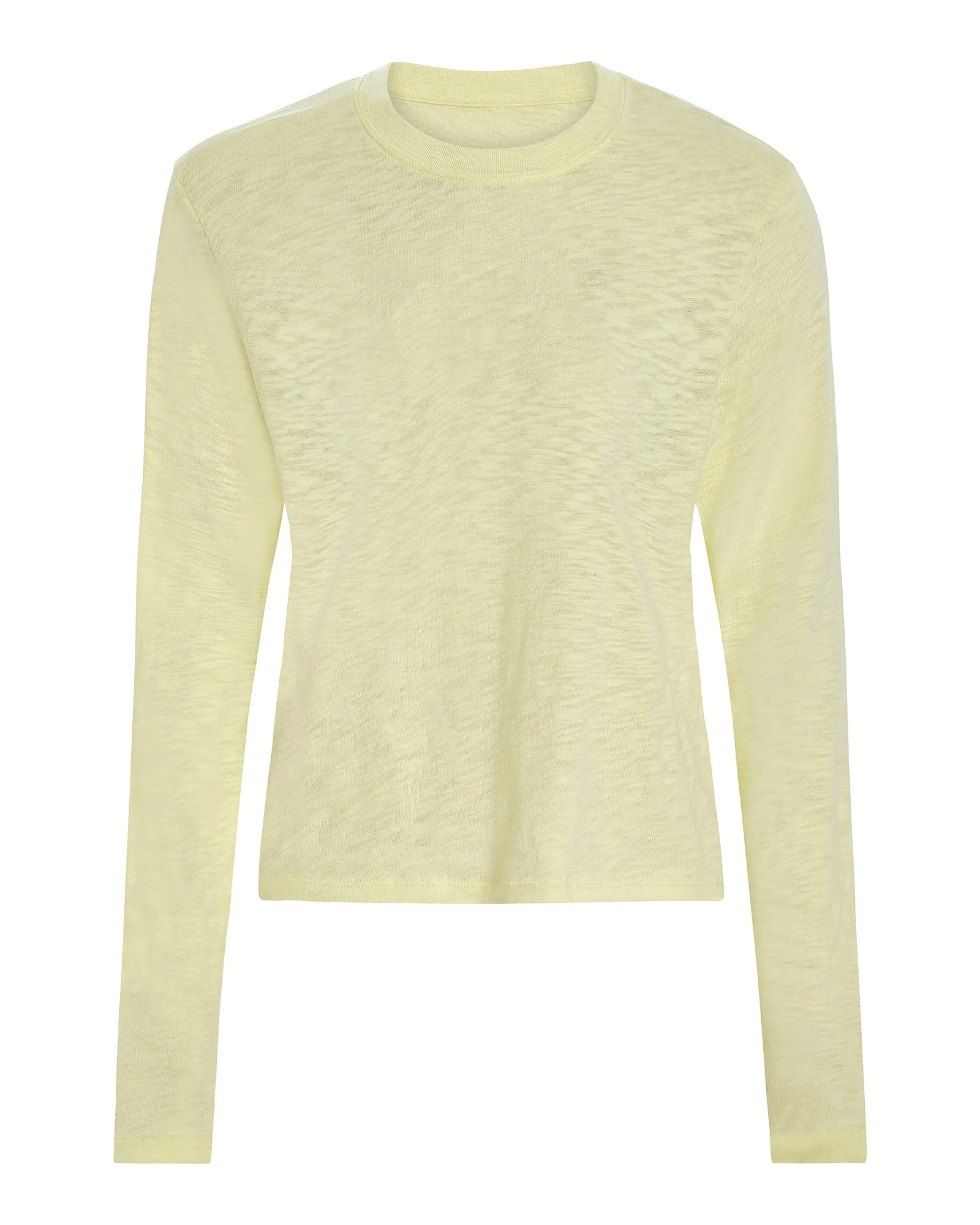 Slub Jersey Long Sleeve Crop Tee - Tender Yellow