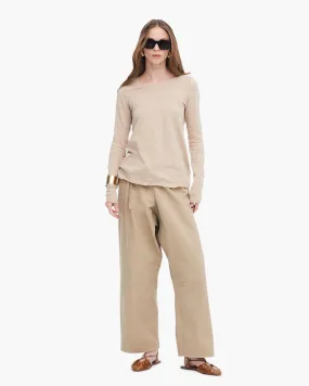 Slub Jersey Long Sleeve Destroyed Crew - Dune