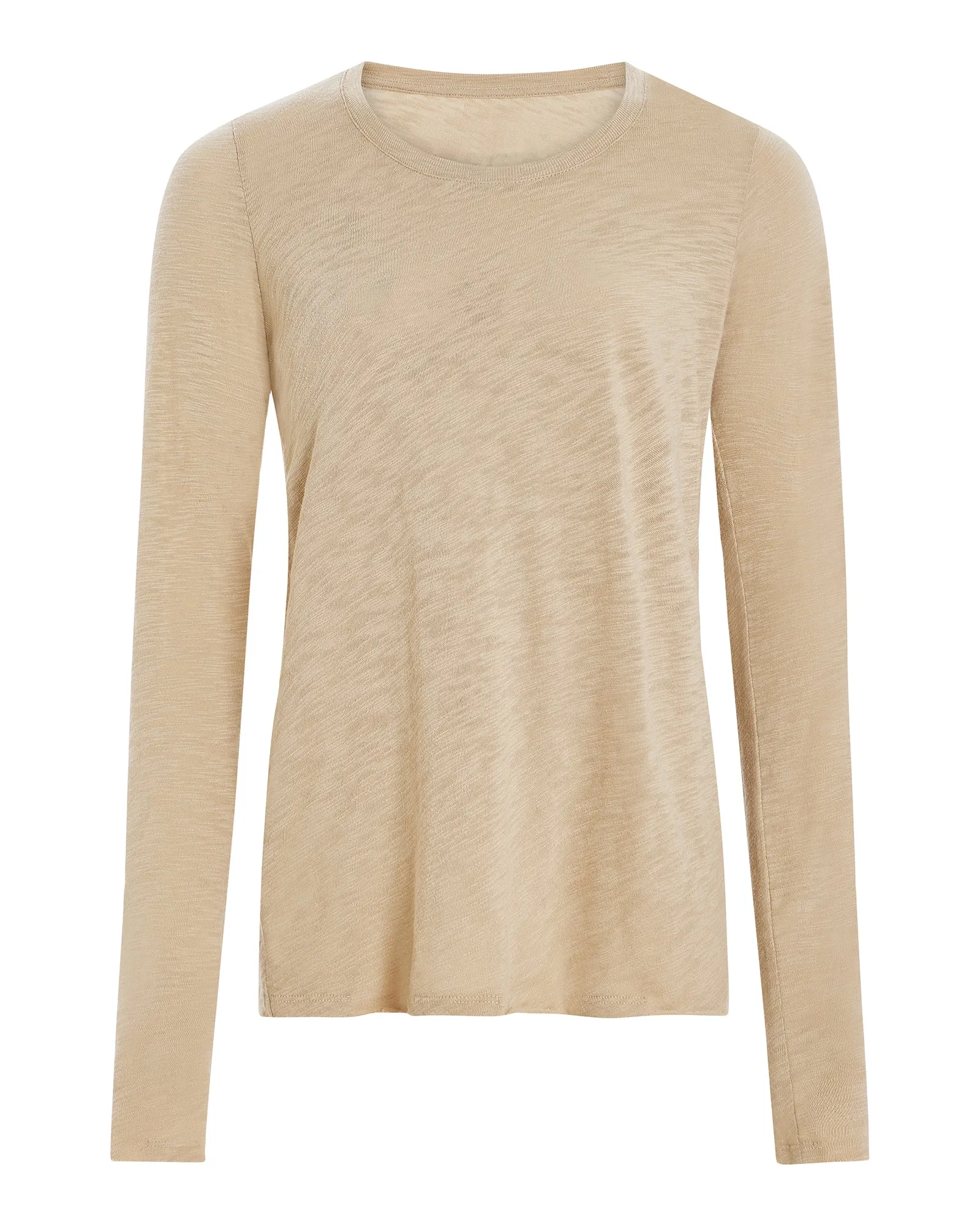 Slub Jersey Long Sleeve Destroyed Crew - Dune
