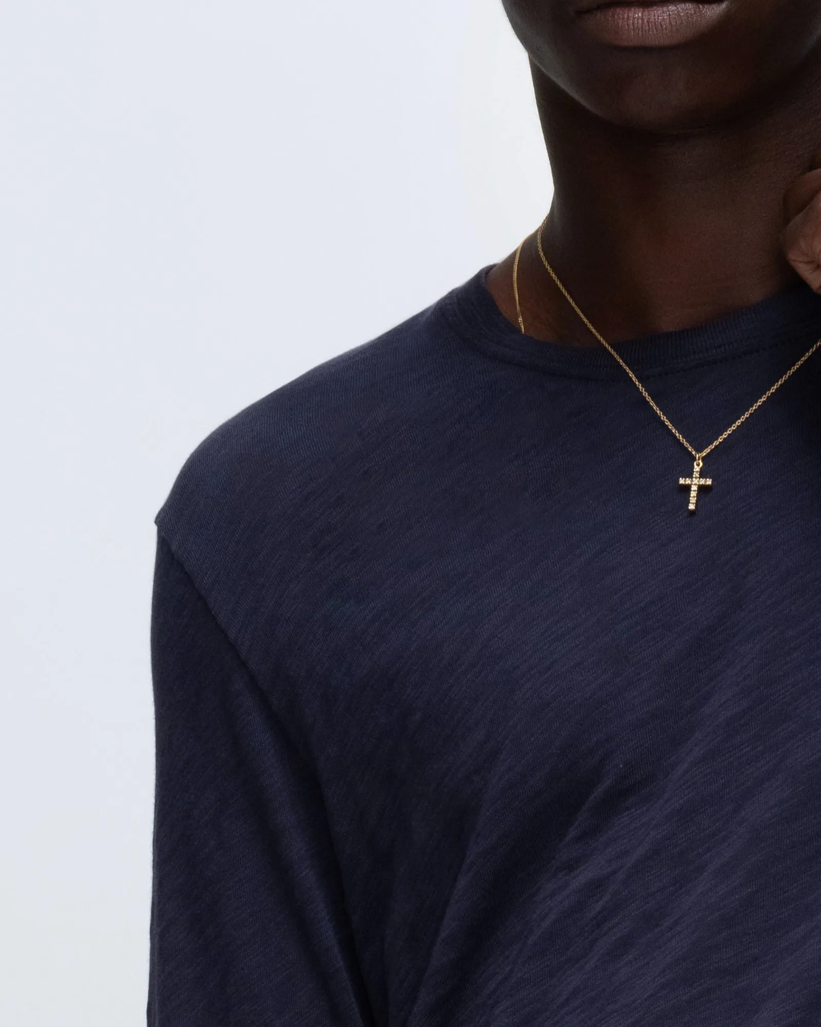 Slub Jersey Long Sleeve Destroyed Wash Tee - Midnight