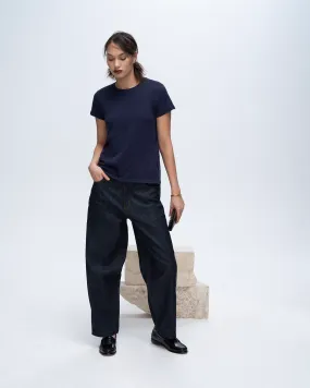 Slub Jersey Schoolboy Crew Neck Tee - Midnight