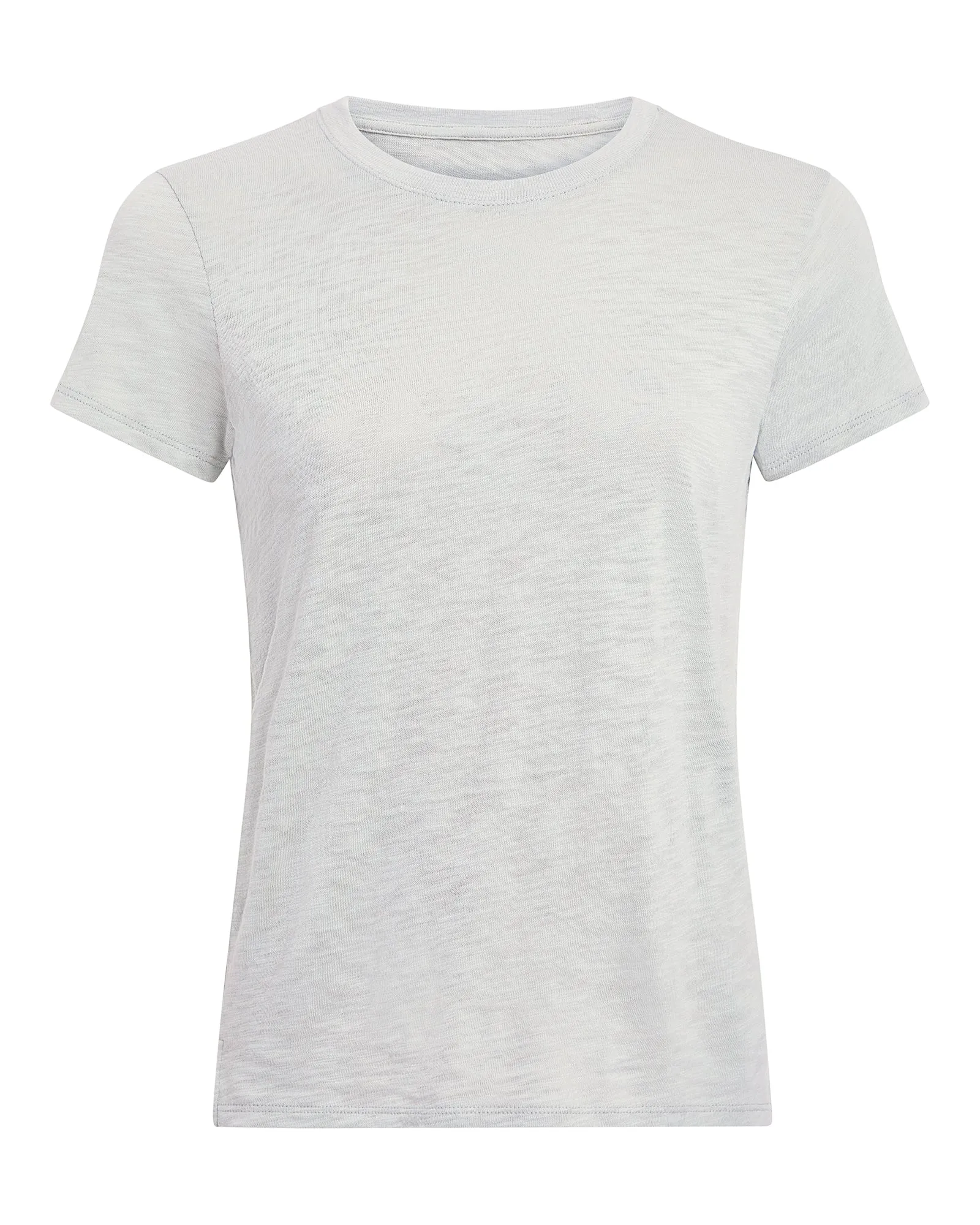 Slub Jersey Schoolboy Short Sleeve Crew Neck Tee - Abbey Stone
