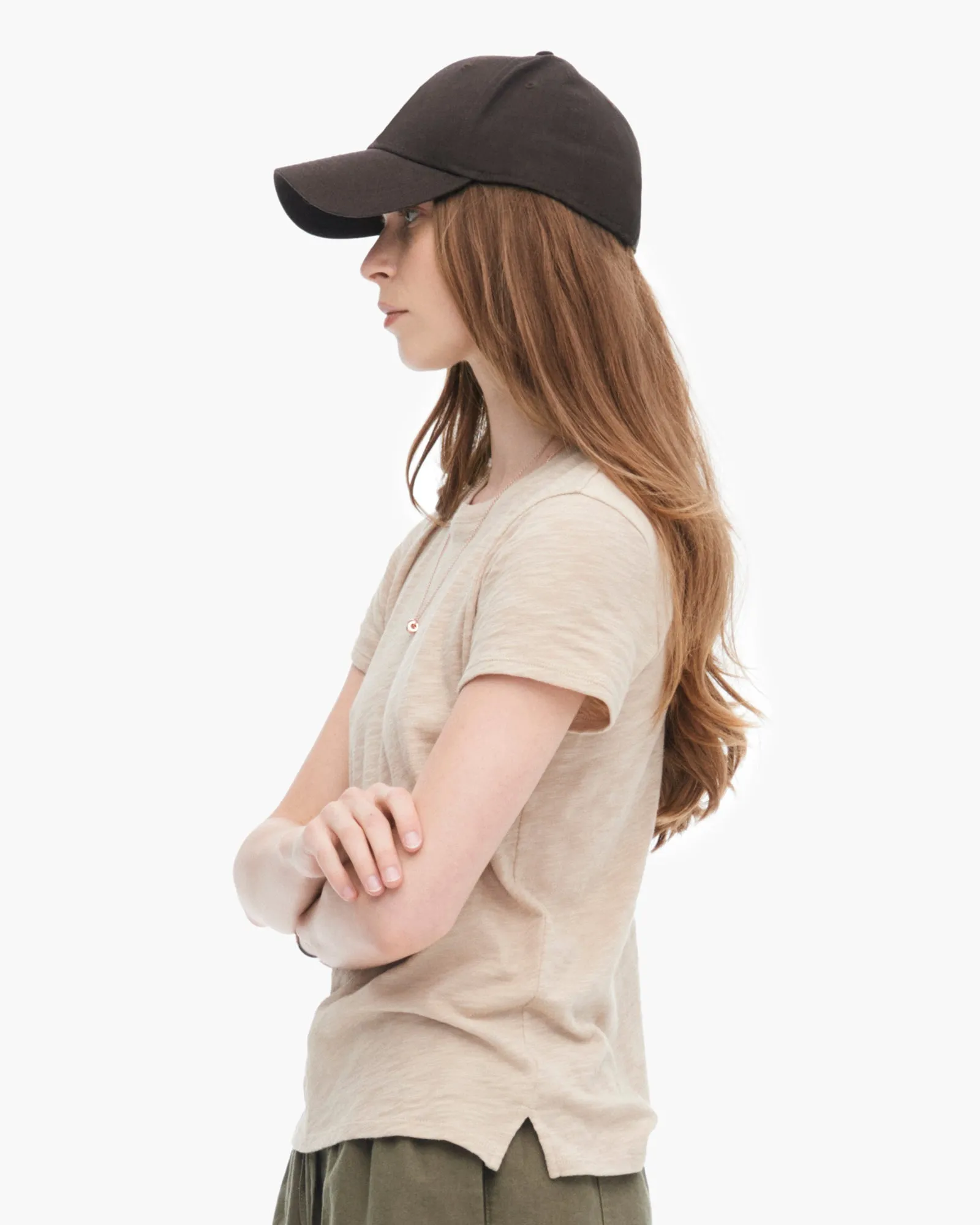 Slub Jersey Schoolboy Short Sleeve Crew Neck Tee - Dune