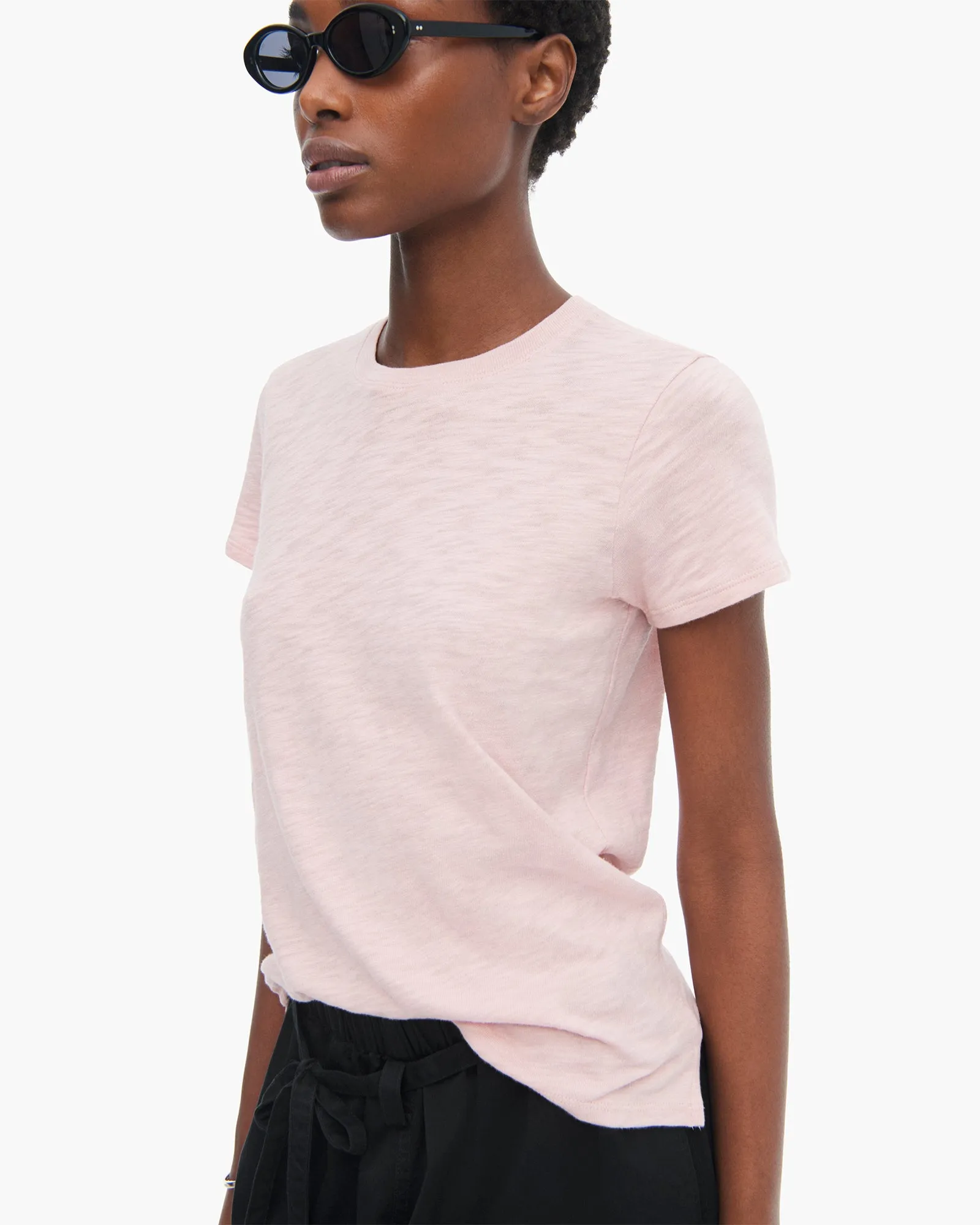 Slub Jersey Schoolboy Short Sleeve Crew Neck Tee - English Rose