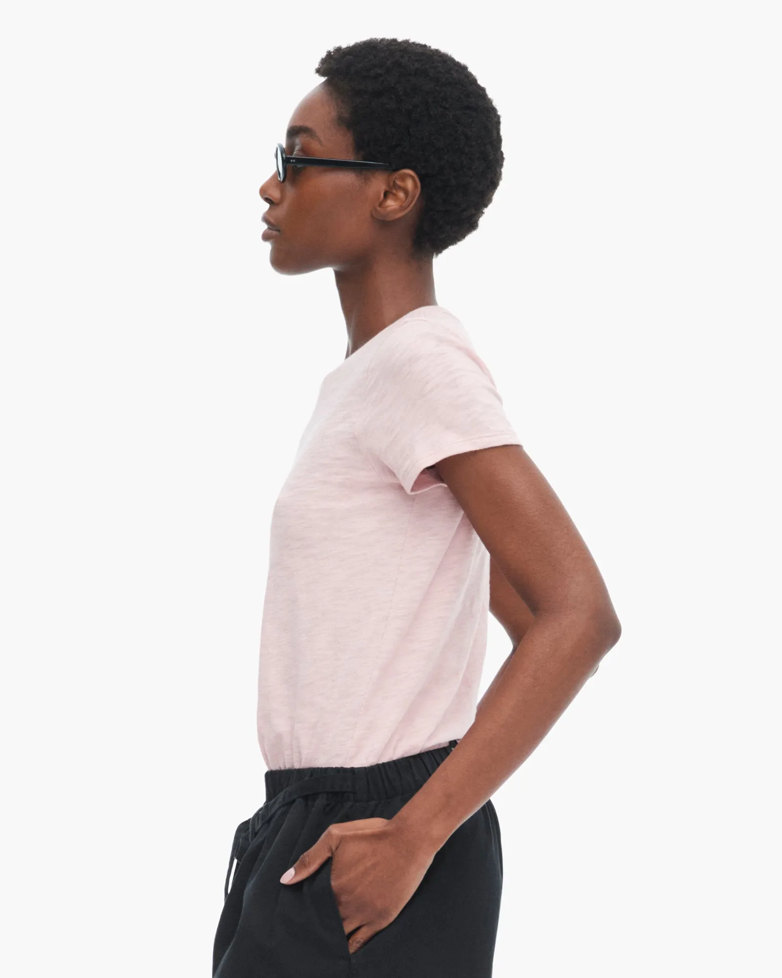 Slub Jersey Schoolboy Short Sleeve Crew Neck Tee - English Rose