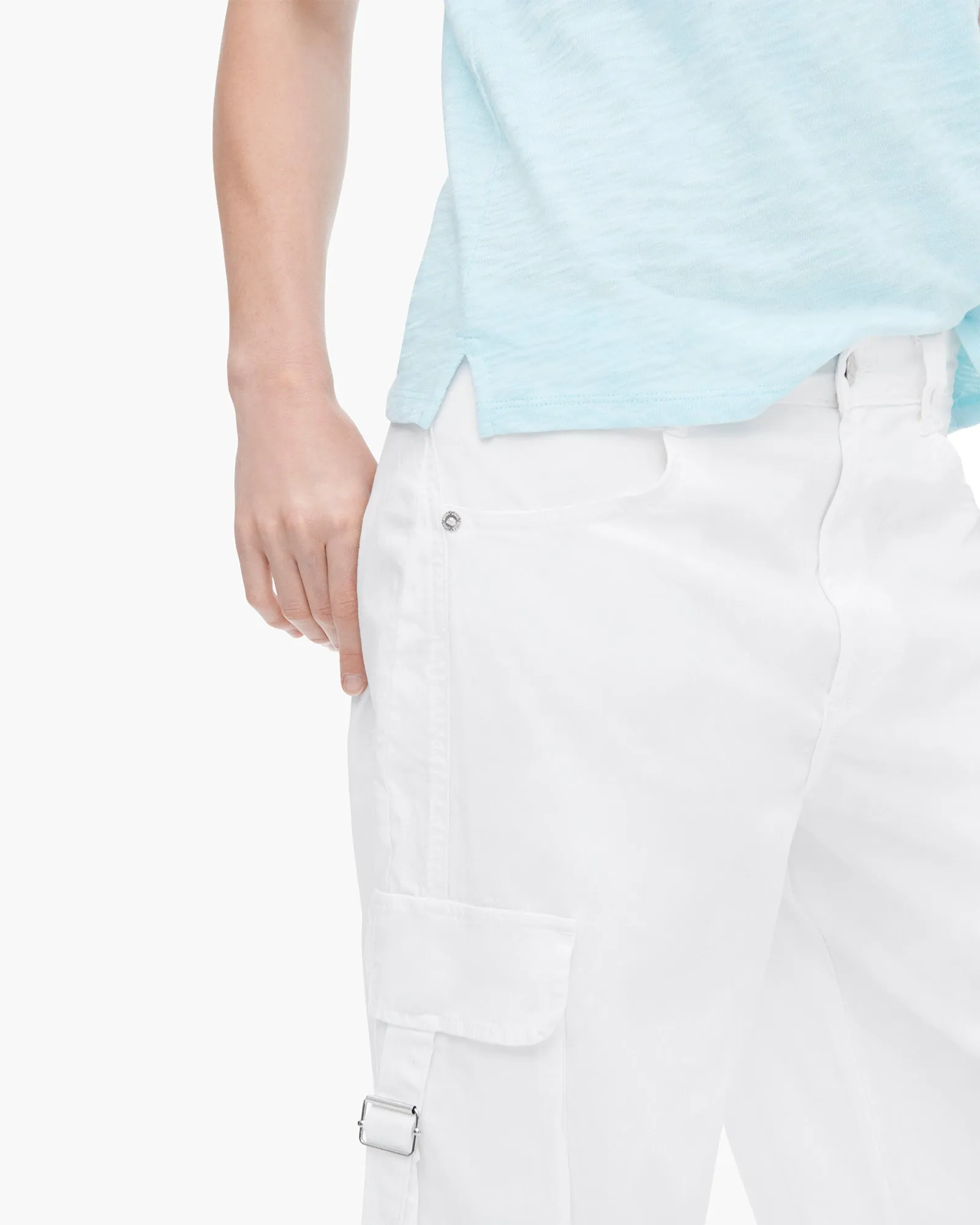 Slub Jersey Schoolboy Short Sleeve Crew Neck Tee - Ocean Blue