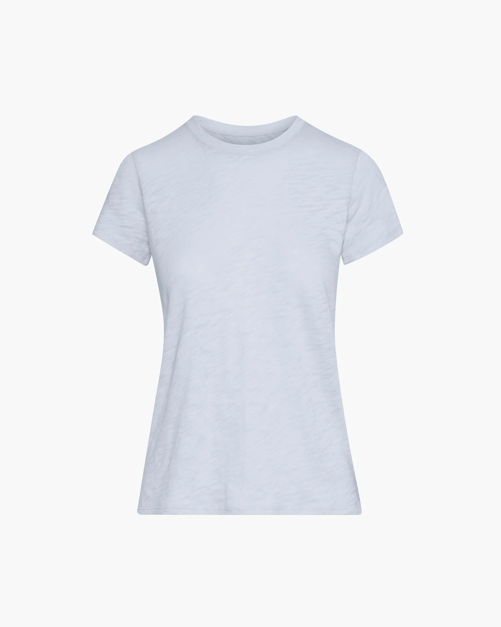 Slub Jersey Schoolboy Short Sleeve Crew Neck Tee - Powder Blue