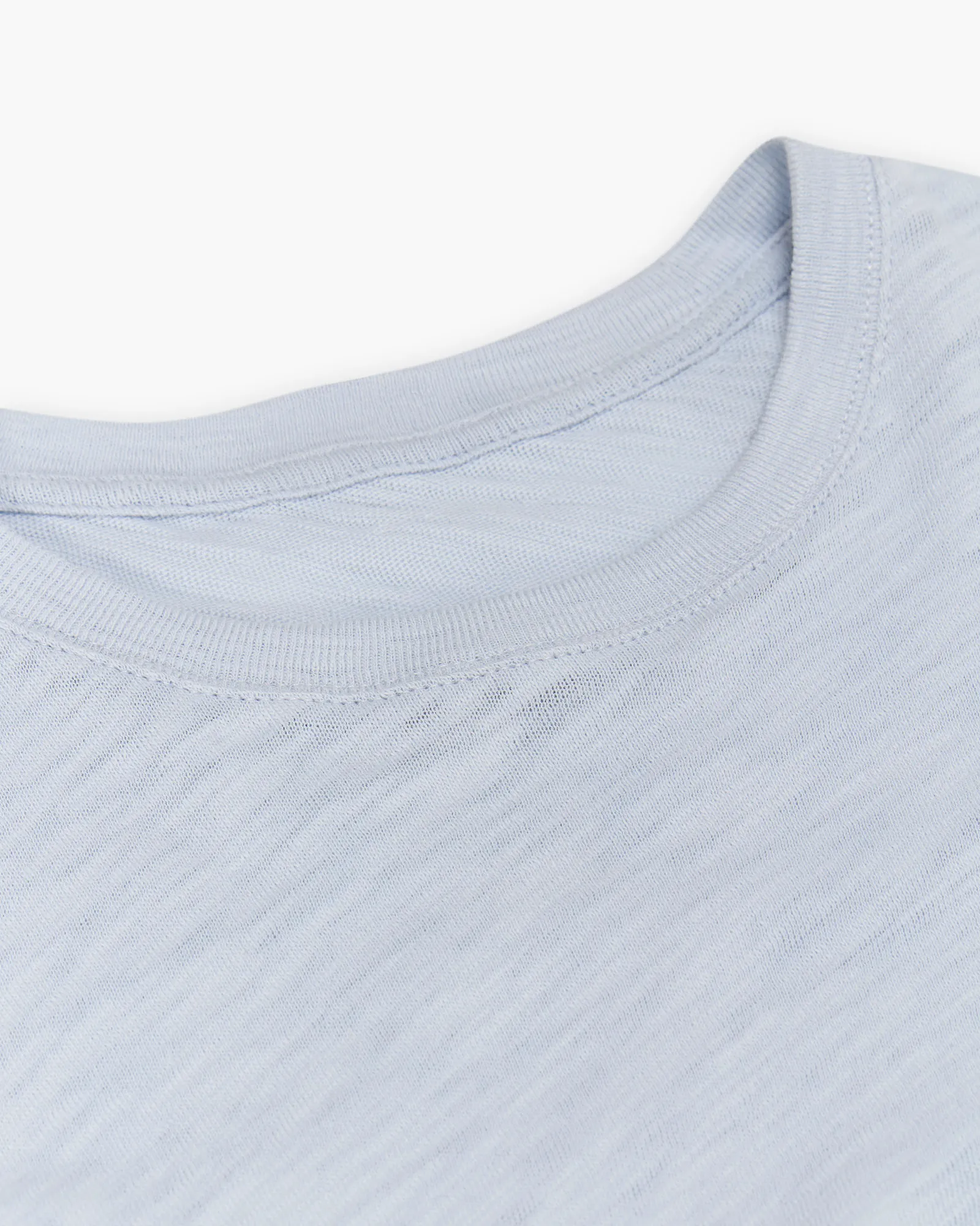 Slub Jersey Schoolboy Short Sleeve Crew Neck Tee - Powder Blue