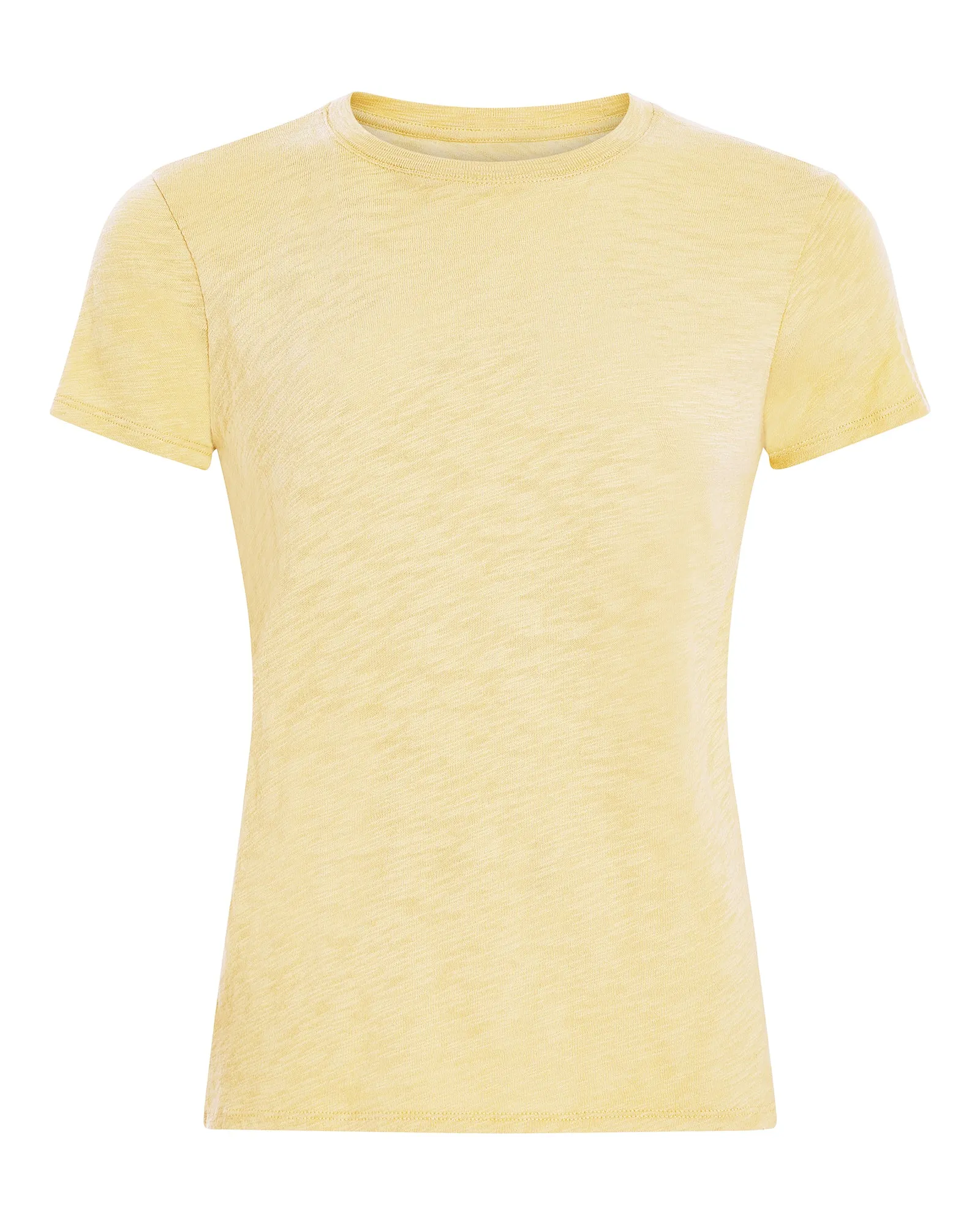 Slub Jersey Schoolboy Short Sleeve Crew Neck Tee - Sunflower