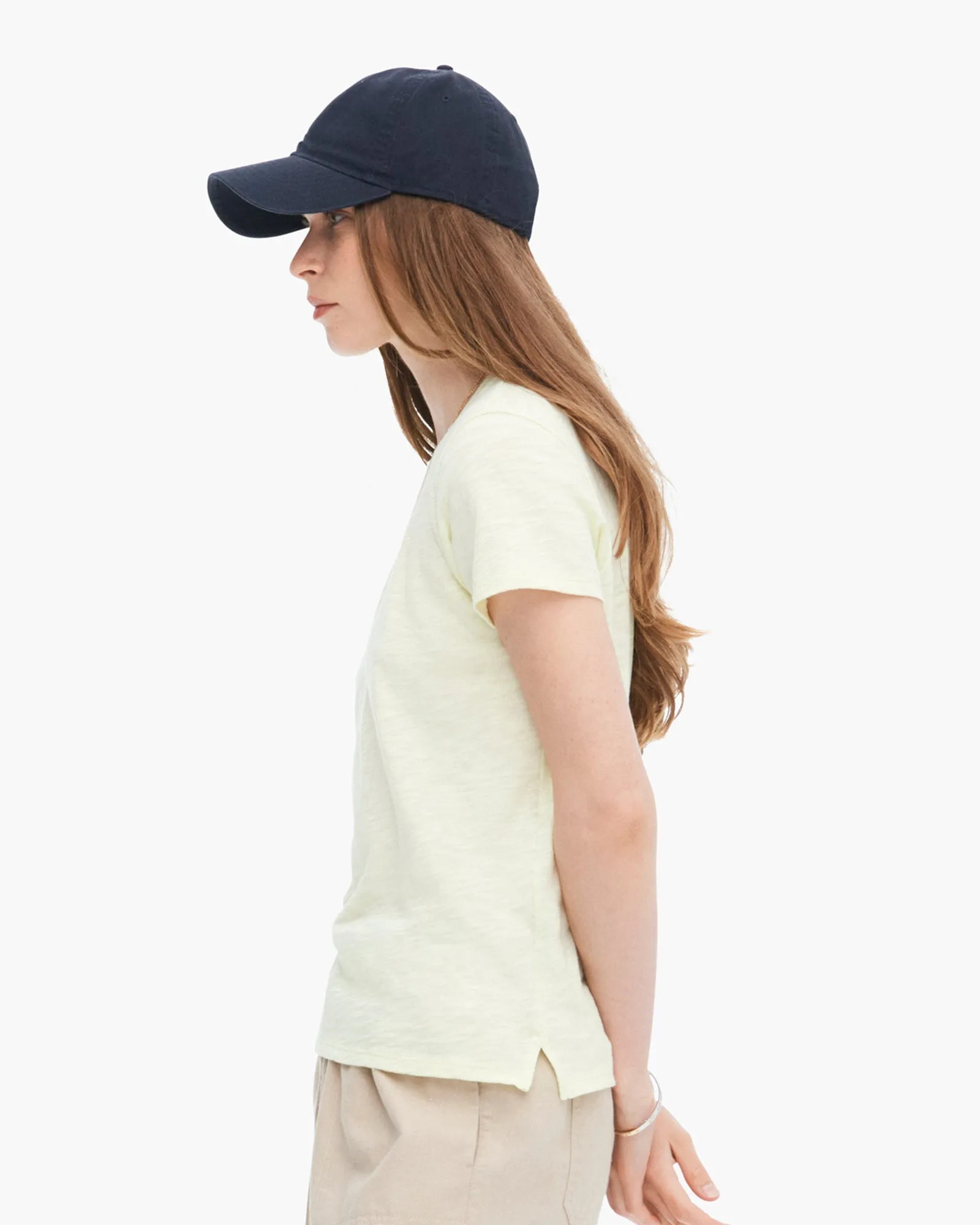 Slub Jersey Schoolboy Short Sleeve Crew Neck Tee - Tender Yellow