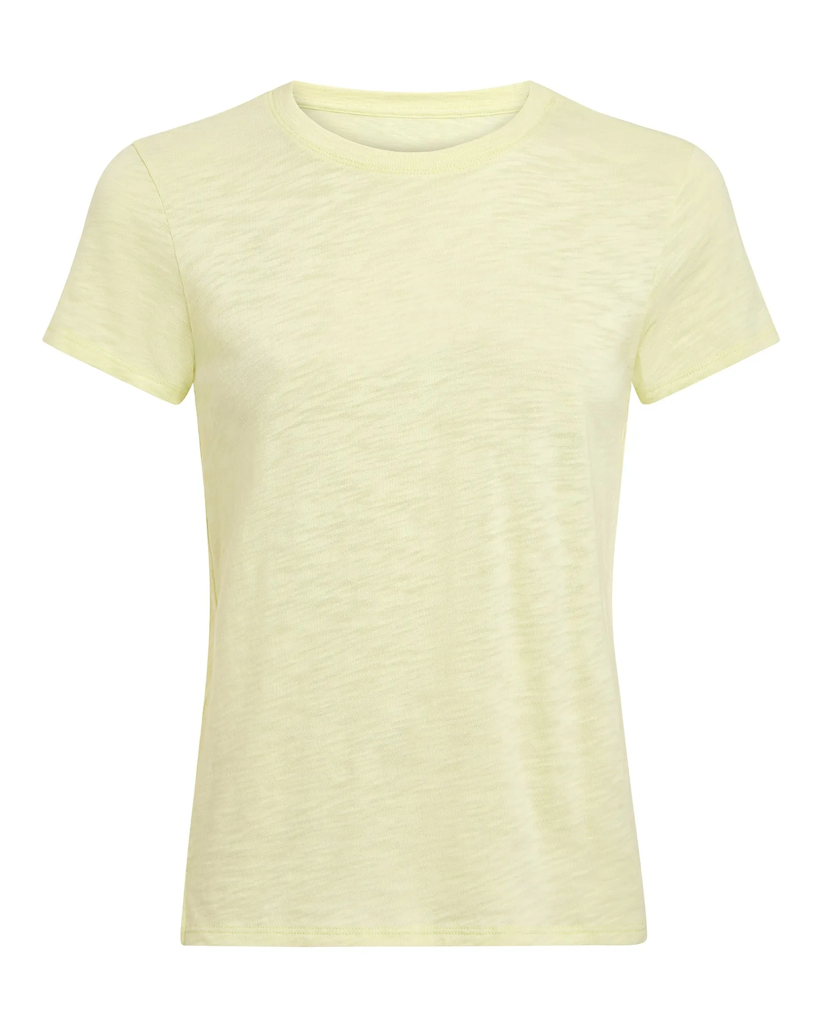 Slub Jersey Schoolboy Short Sleeve Crew Neck Tee - Tender Yellow