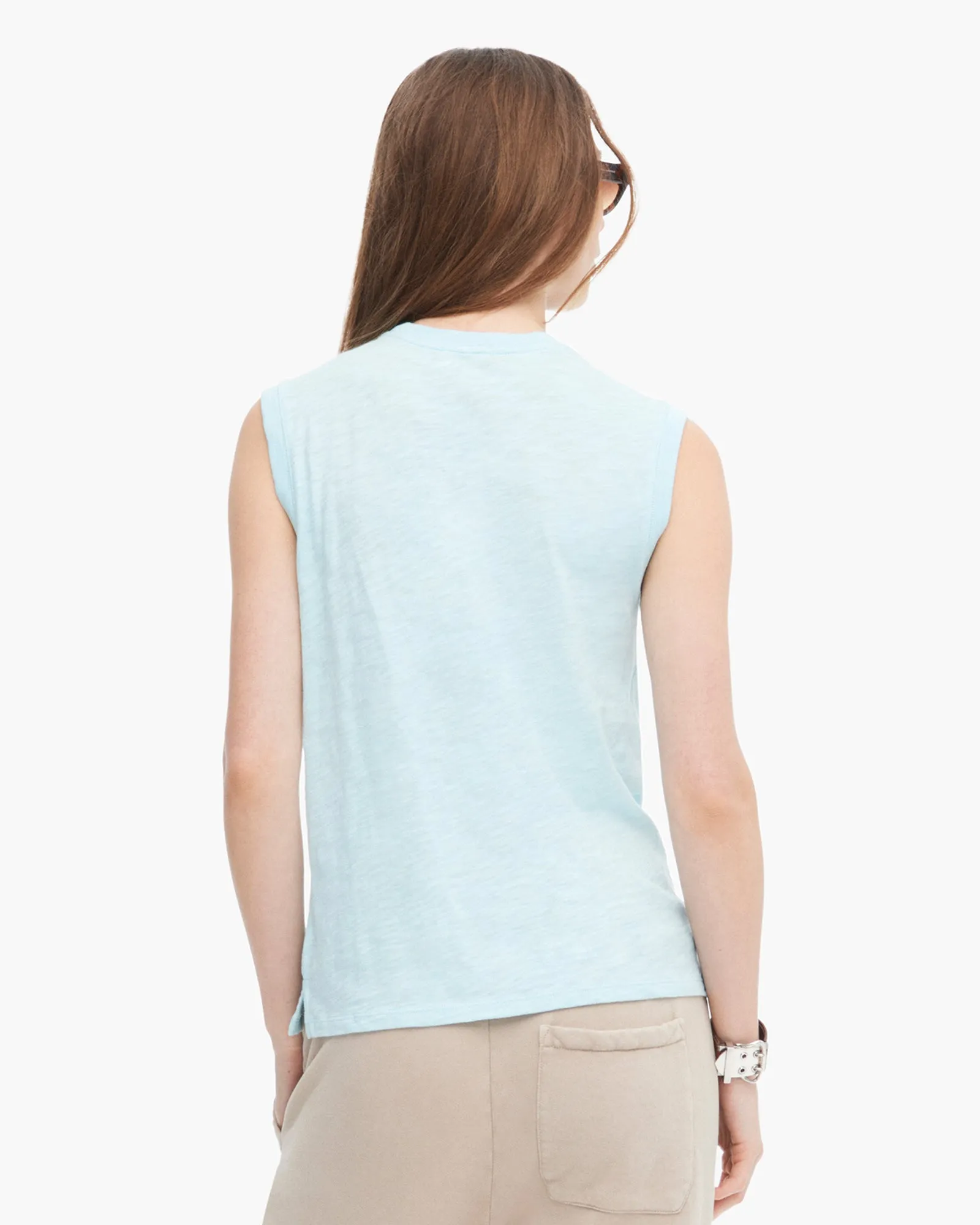 Slub Jersey Sleeveless Schoolboy - Ocean Blue
