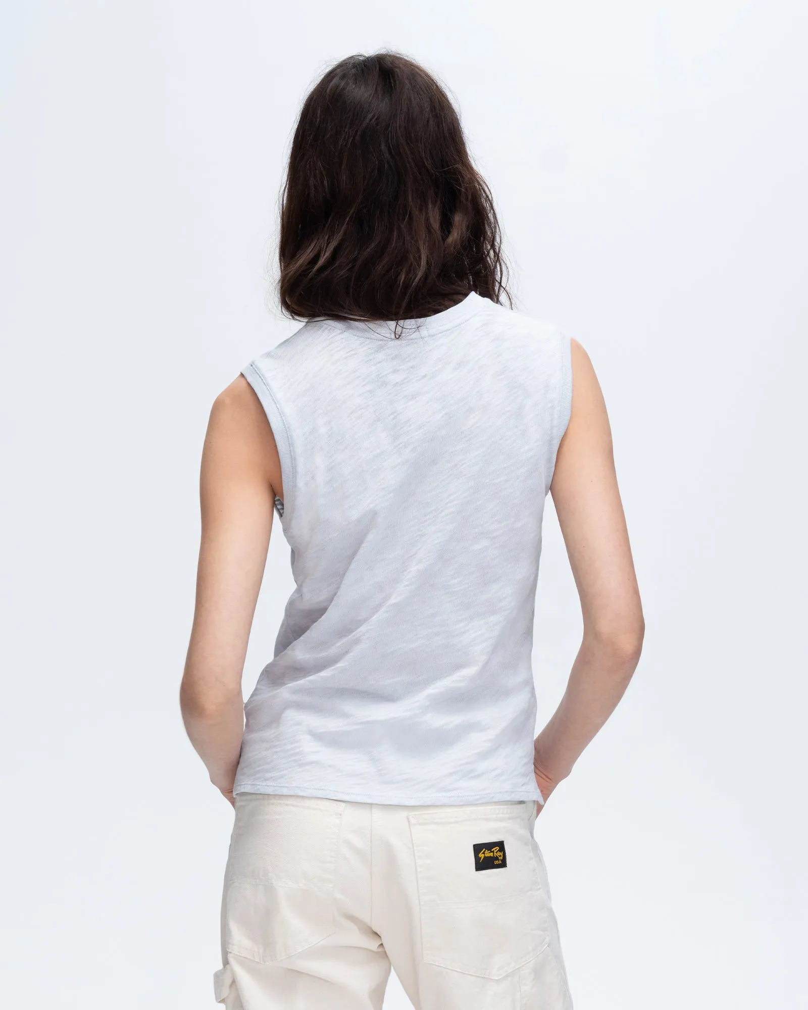 Slub Jersey Sleeveless Schoolboy - Powder Blue